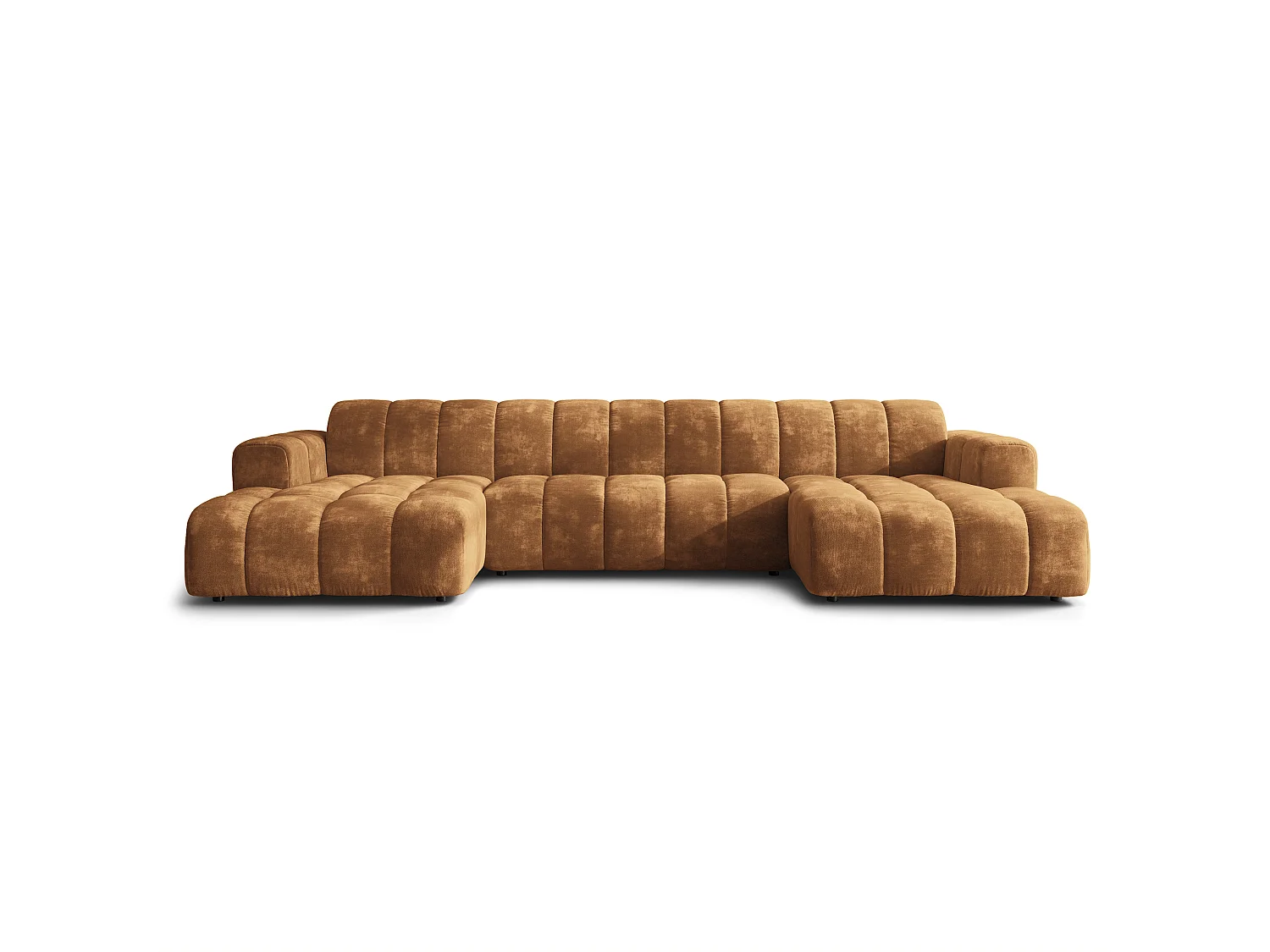 Canapé d'angle AENIS, Tissue Chenille Marron