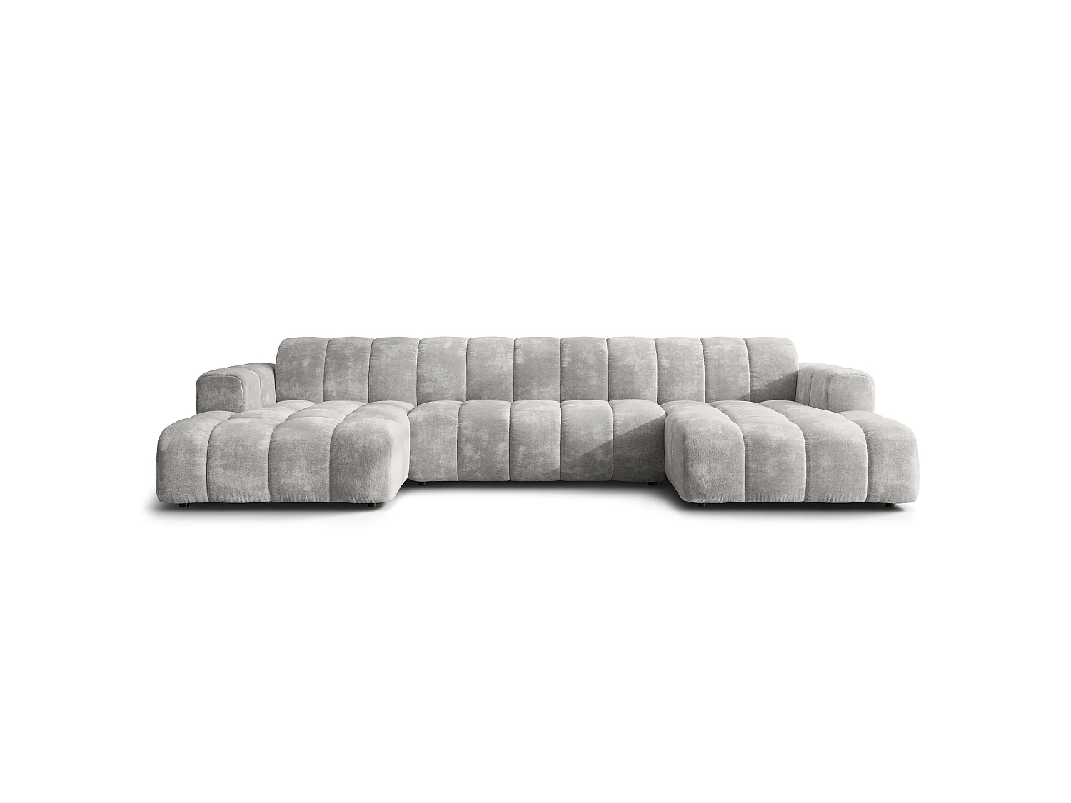 Canapé d'angle AENIS, Tissue Chenille Gris clair