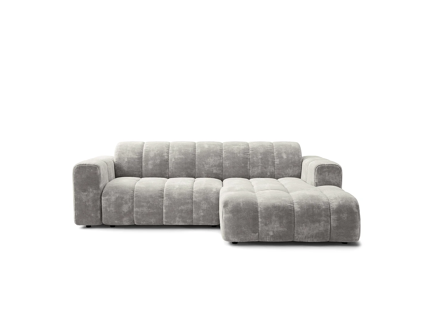 Canapé d'angle TISI, Tissue Chenille Gris clair