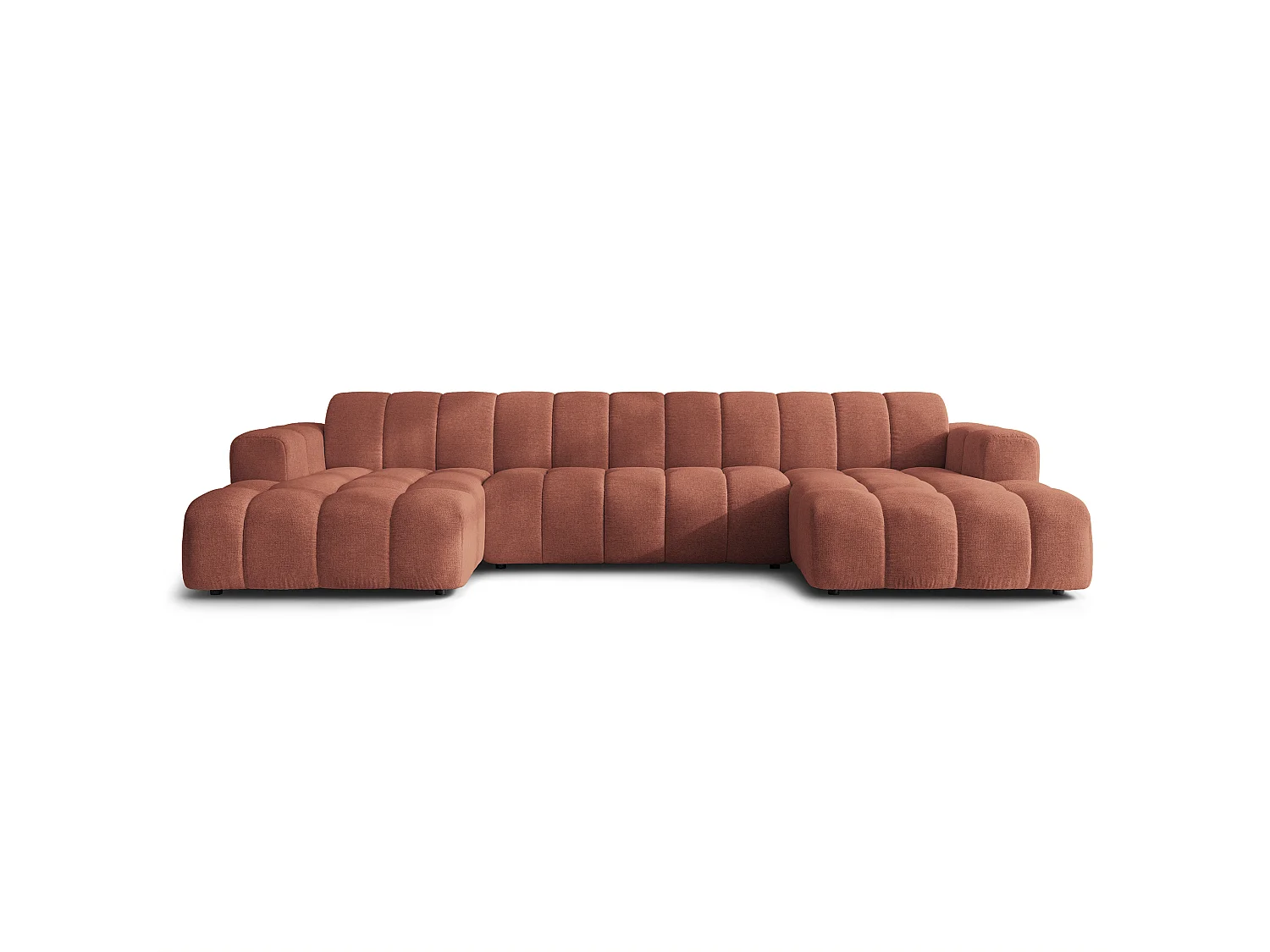 Canapé d'angle AENIS, Tissue Tressé Terracotta