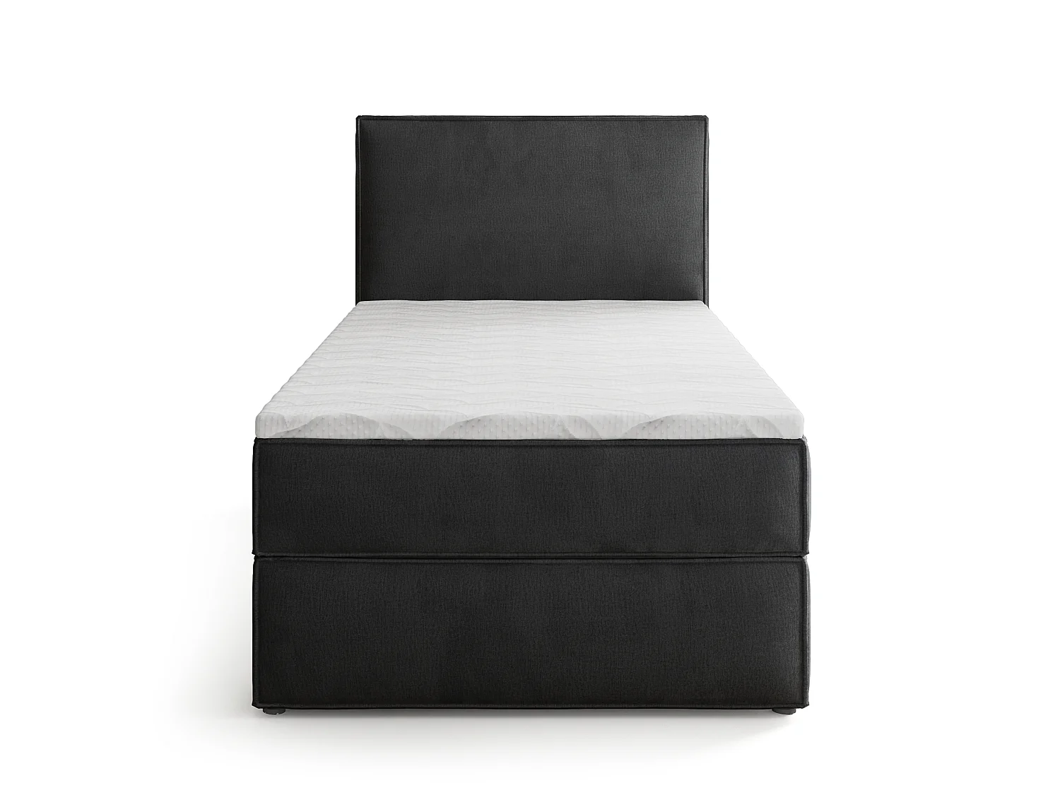 Boxspringbed PELLIO 100x200 cm Set met hoofdbord, bedbodem en matras, Zwart