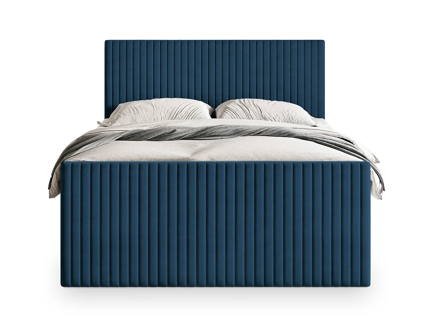 Boxspringbed TERVAN 200x200 cm Set met hoofdbord, bedbodem en matras, Blauw