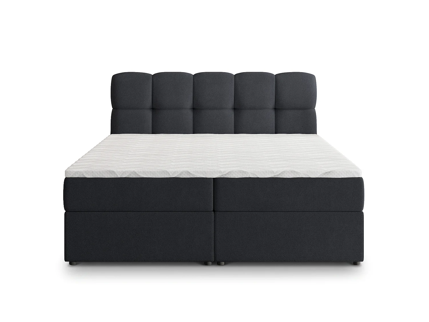 Boxspringbed MERU 160x200 cm Set met hoofdbord, bedbodem en matras, Zwart