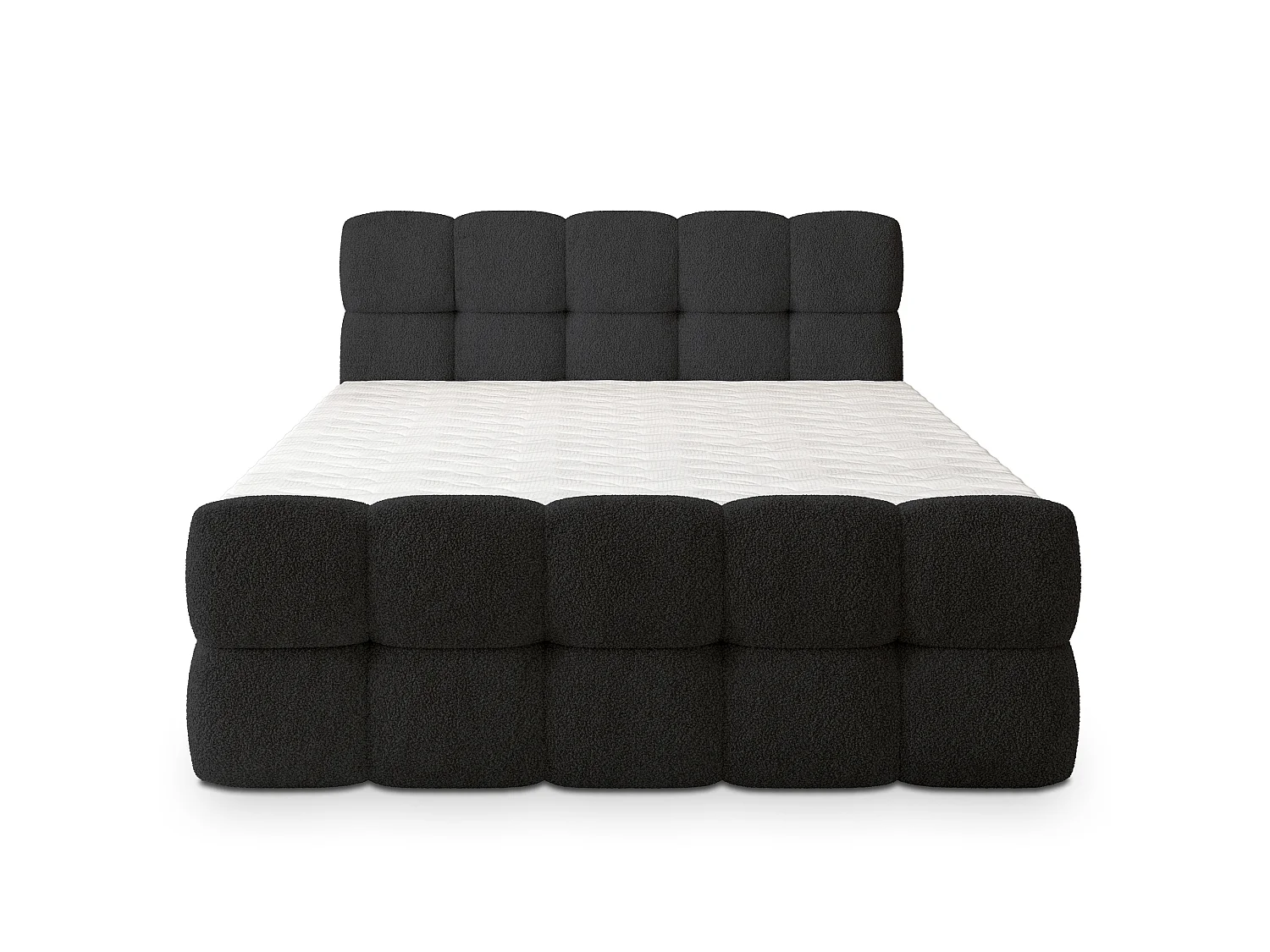 Boxspringbed BRUME 200x200 cm Set met hoofdbord, bedbodem en matras, Zwart