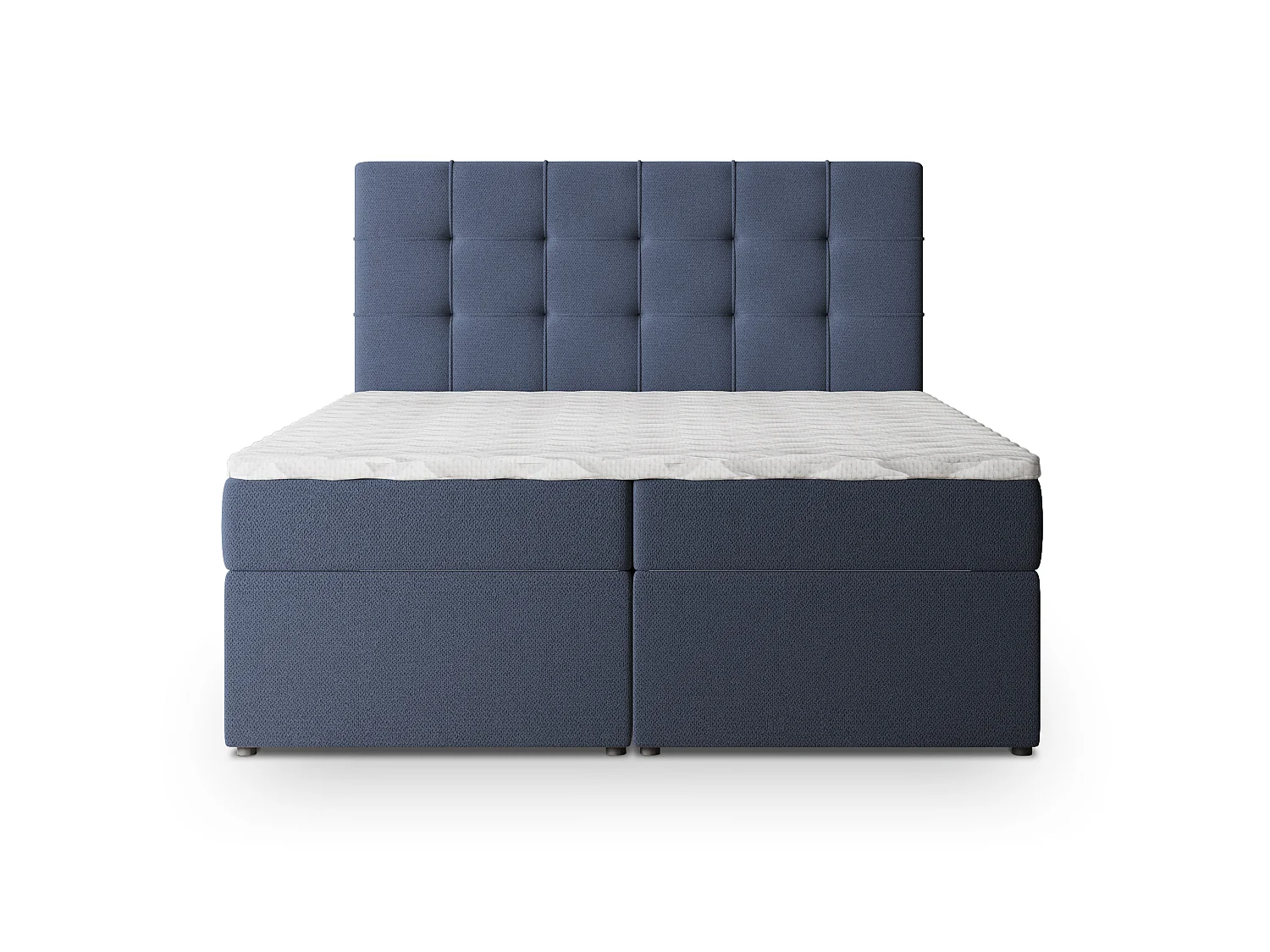 Boxspringbed PALMA 200x200 cm Set met hoofdbord, bedbodem en matras, Blauw