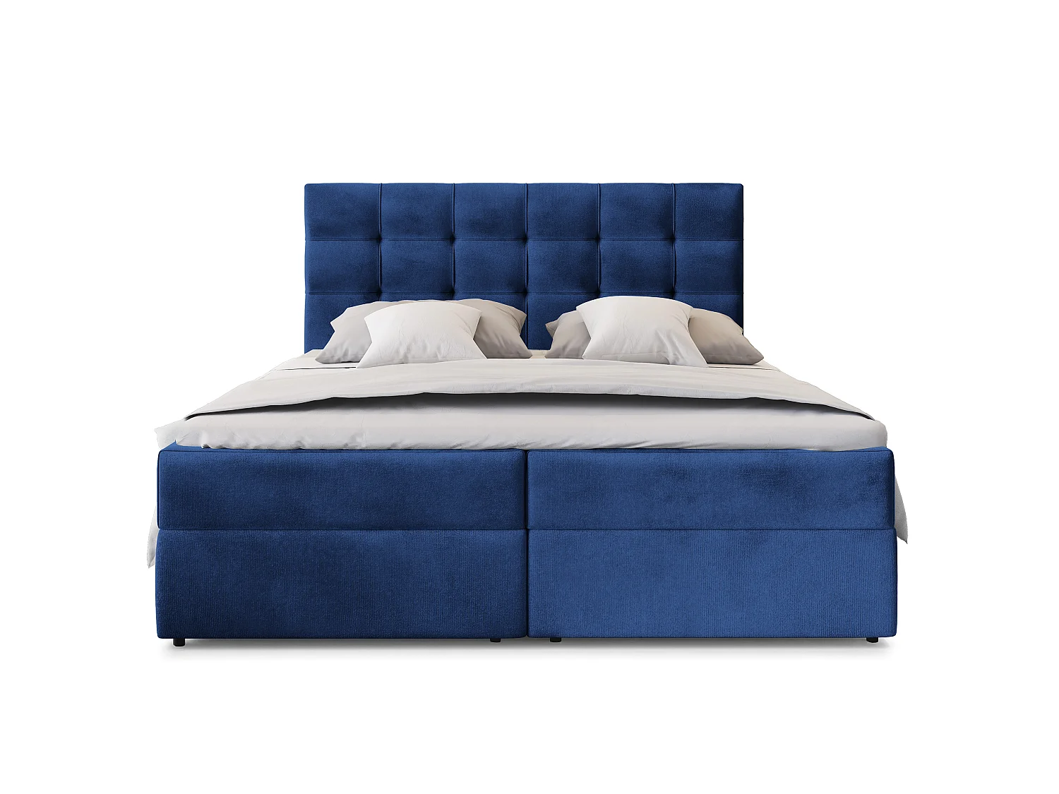 Boxspringbed GLOS 200x200 cm Set met hoofdbord, bedbodem en matras, Blauw