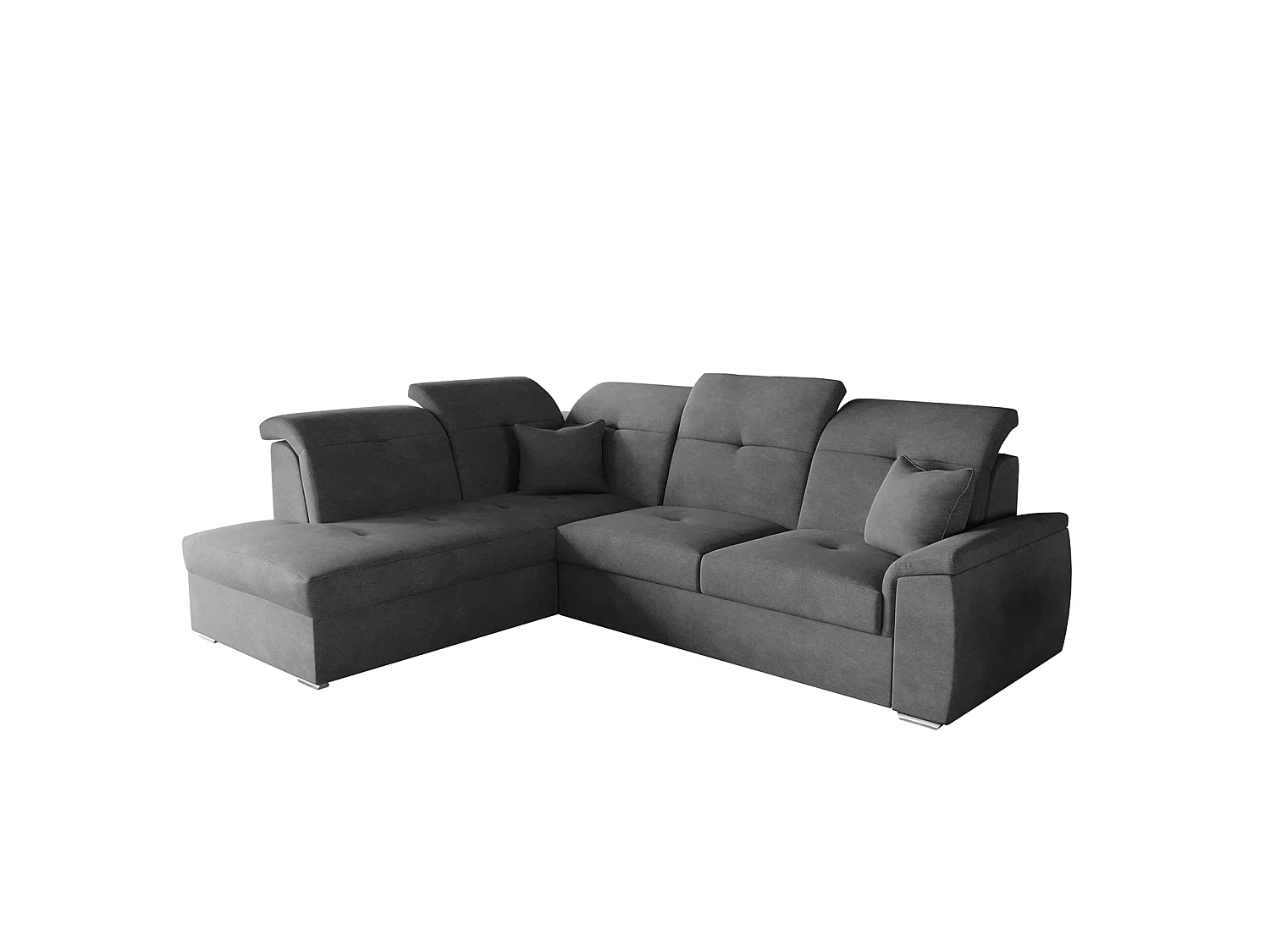 Canapé d'angle BONO L avec fonction couchage, canapé d'angle extensible, tissu Brooklyn, côté gauche, anthracite (20)