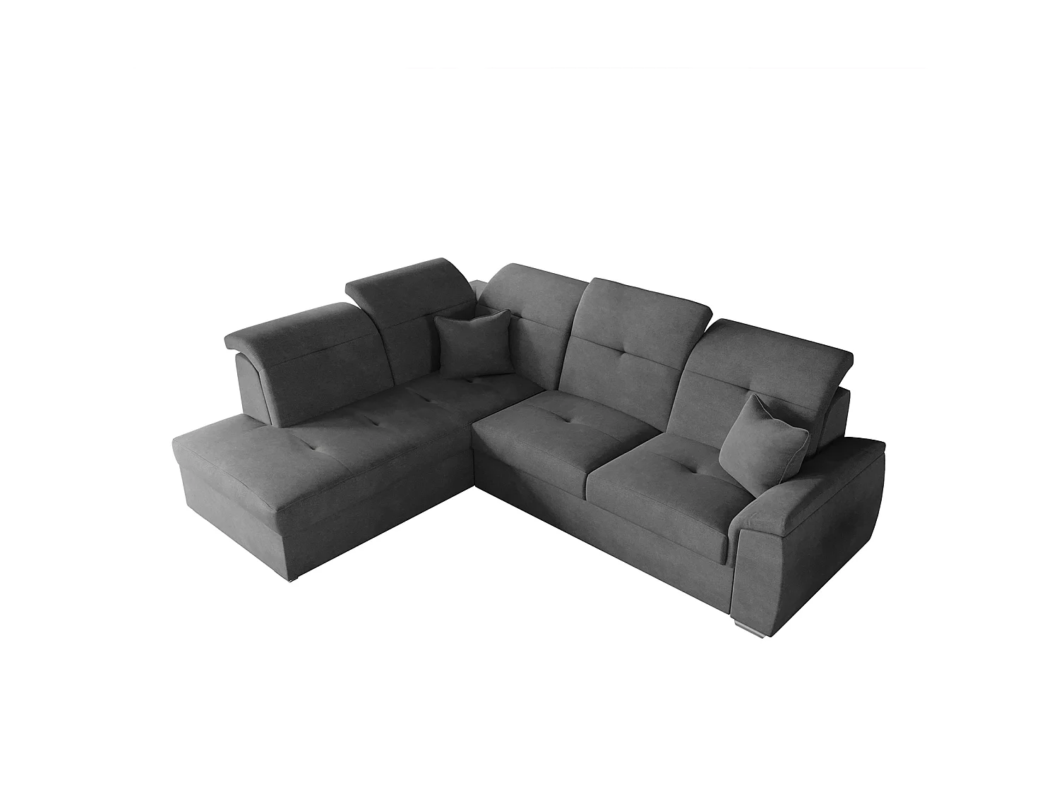 Canapé d'angle BONO L avec fonction couchage, canapé d'angle extensible, tissu Brooklyn, côté gauche, anthracite (20)