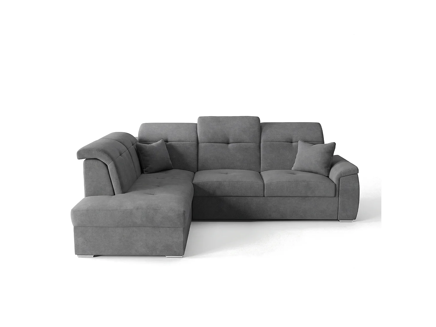 Canapé d'angle BONO L avec fonction couchage, canapé d'angle extensible, tissu Brooklyn, côté gauche, anthracite (20)