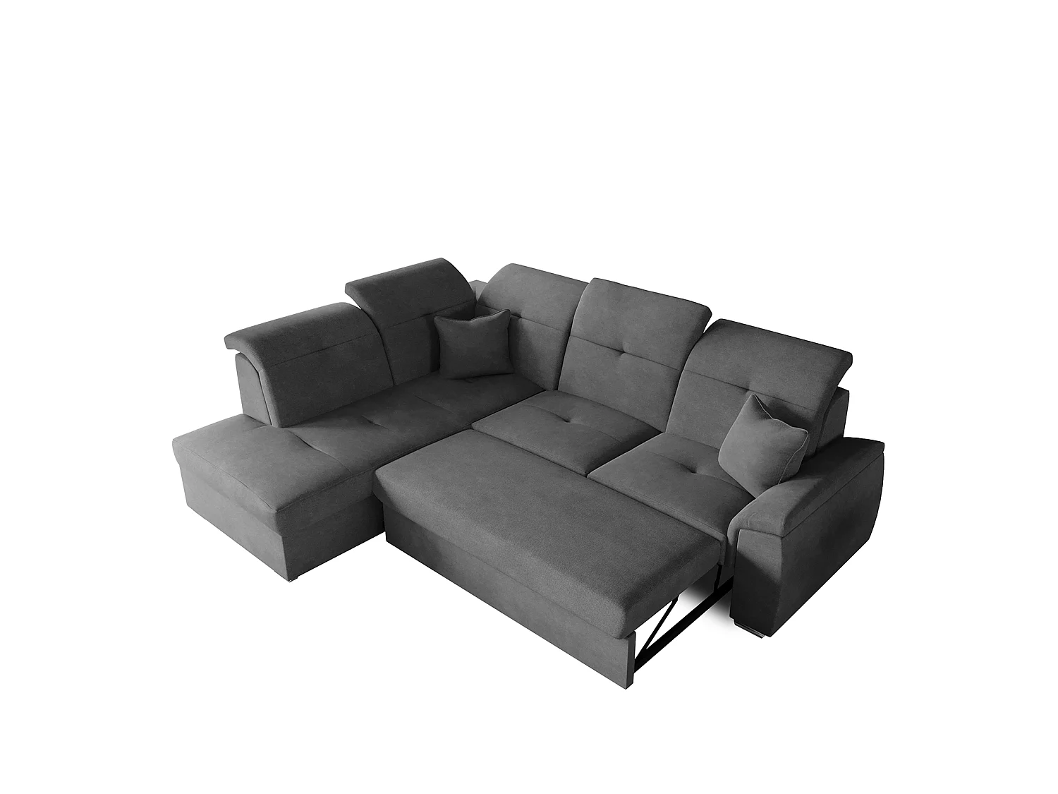 Canapé d'angle BONO L avec fonction couchage, canapé d'angle extensible, tissu Brooklyn, côté gauche, rose (11)