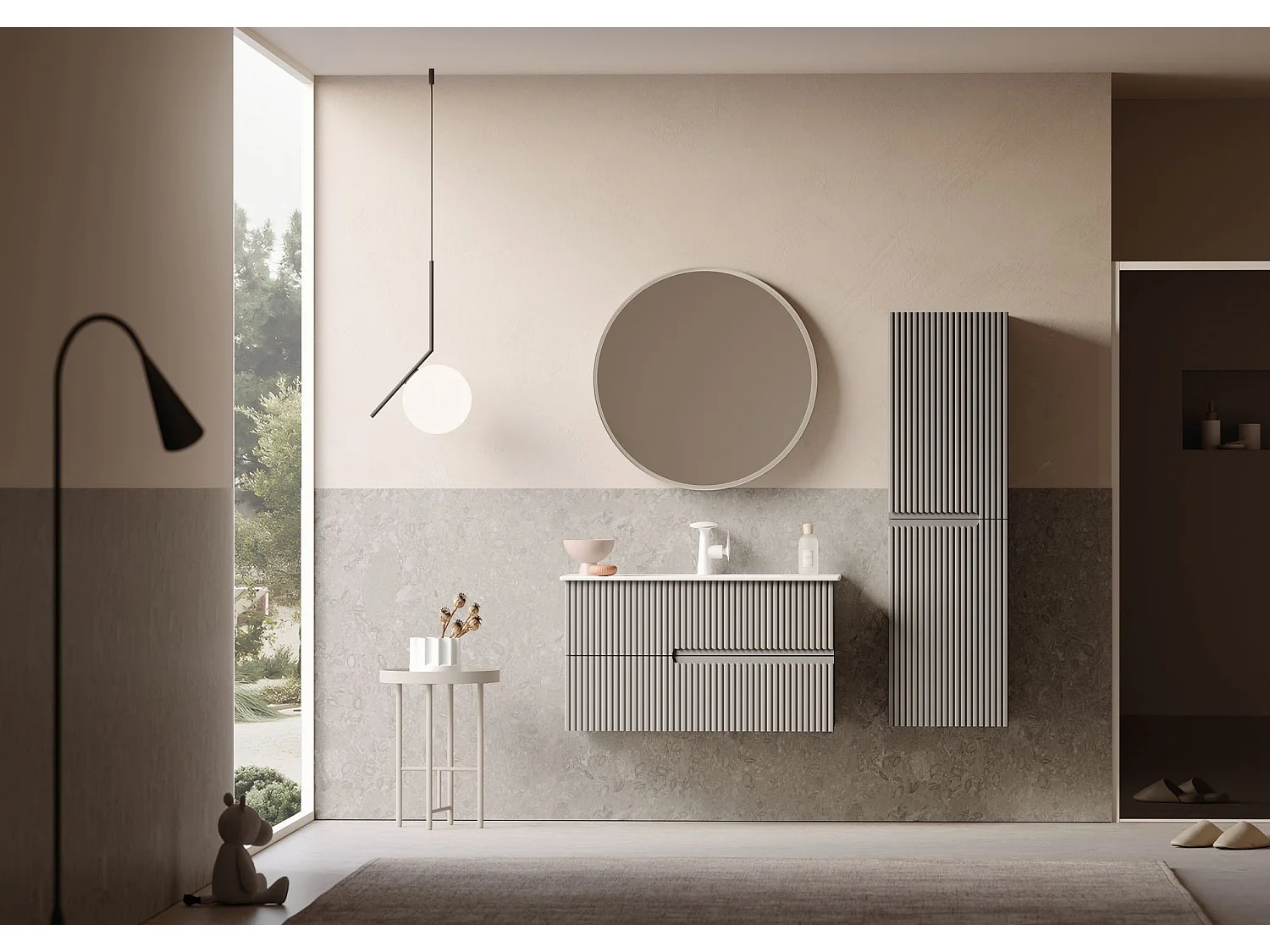 Badkamerkast "Moonlight 40" - 40 x 27 x 138 cm - Matte Mink