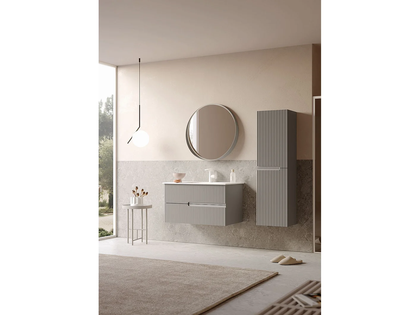 Badkamerkast "Moonlight 40" - 40 x 27 x 138 cm - Matte Mink