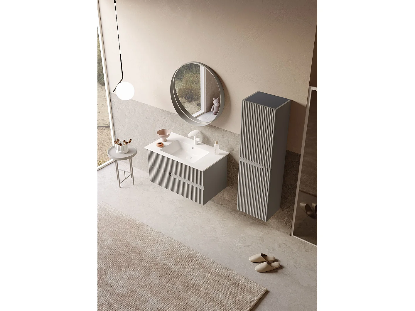 Badkamerkast "Moonlight 40" - 40 x 27 x 138 cm - Matte Mink