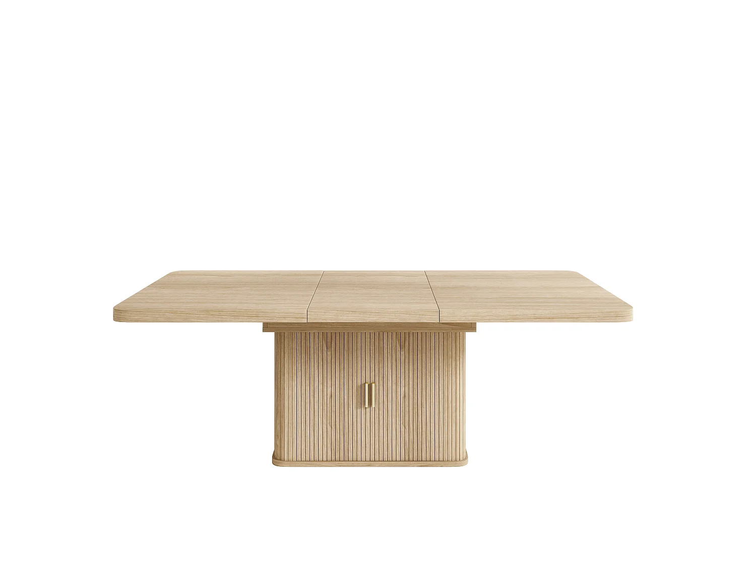 Table à manger extensible 150/200x90 cm - 6 à 8 personnes - 2 portes et plateau épais - Effet chêne - Naturel