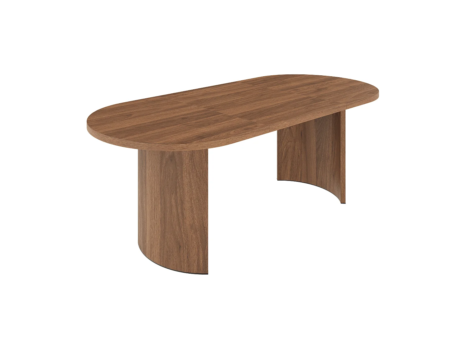 Stół jadalny 200x90x75 cm - Pojemność 6 do 8 osób - Zaokrąglone narożniki i gruby blat - MDF - Brązowy