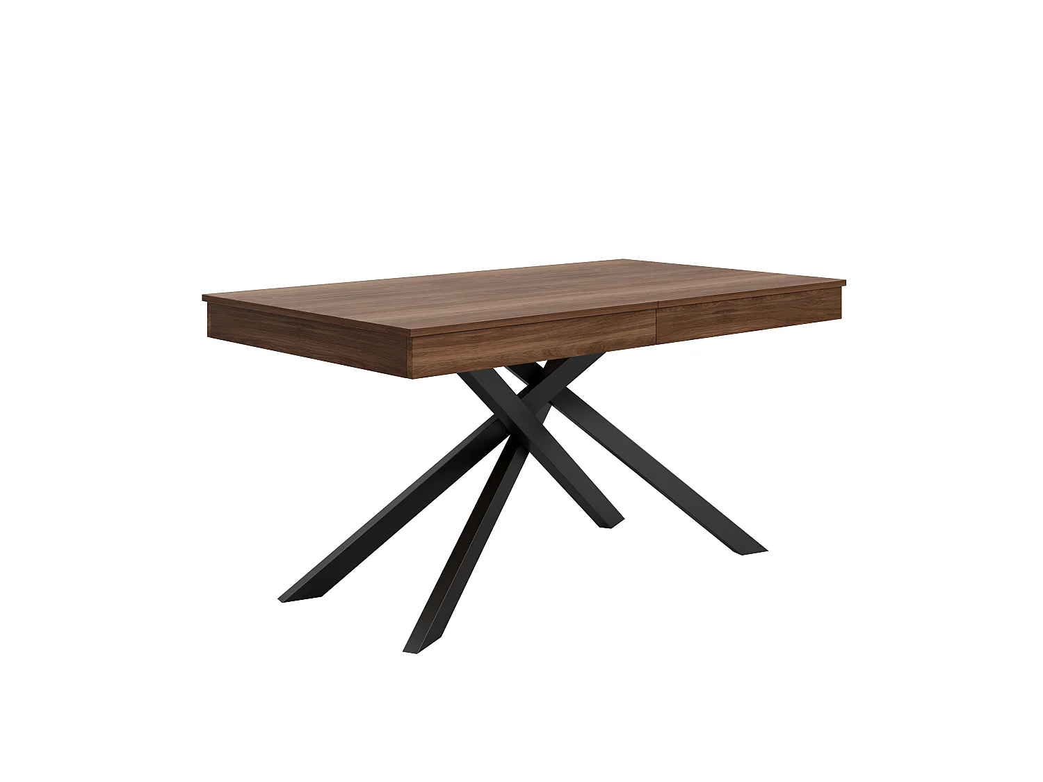 Stół jadalny prostokątny rozkładany 140/180x80x76 cm - Dla 6 do 8 osób - Gruby blat - Metalowe nogi - Maroon