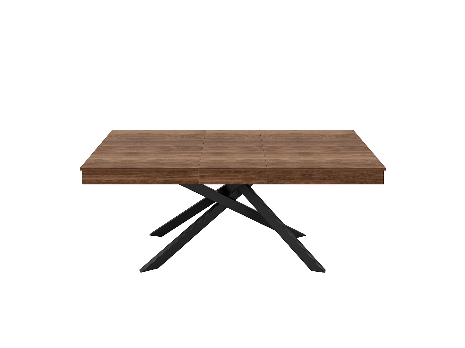Stół jadalny prostokątny rozkładany 140/180x80x76 cm - Dla 6 do 8 osób - Gruby blat - Metalowe nogi - Maroon