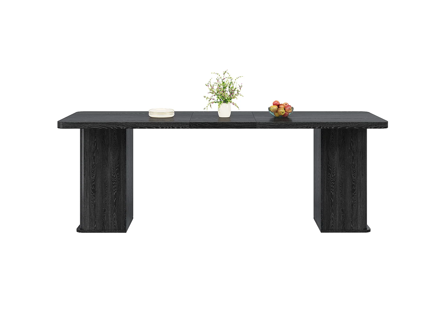 Table à Manger Extensible 140/180cm - Table de Cuisine avec Compartiments de Rangement Bilatéraux - Noir