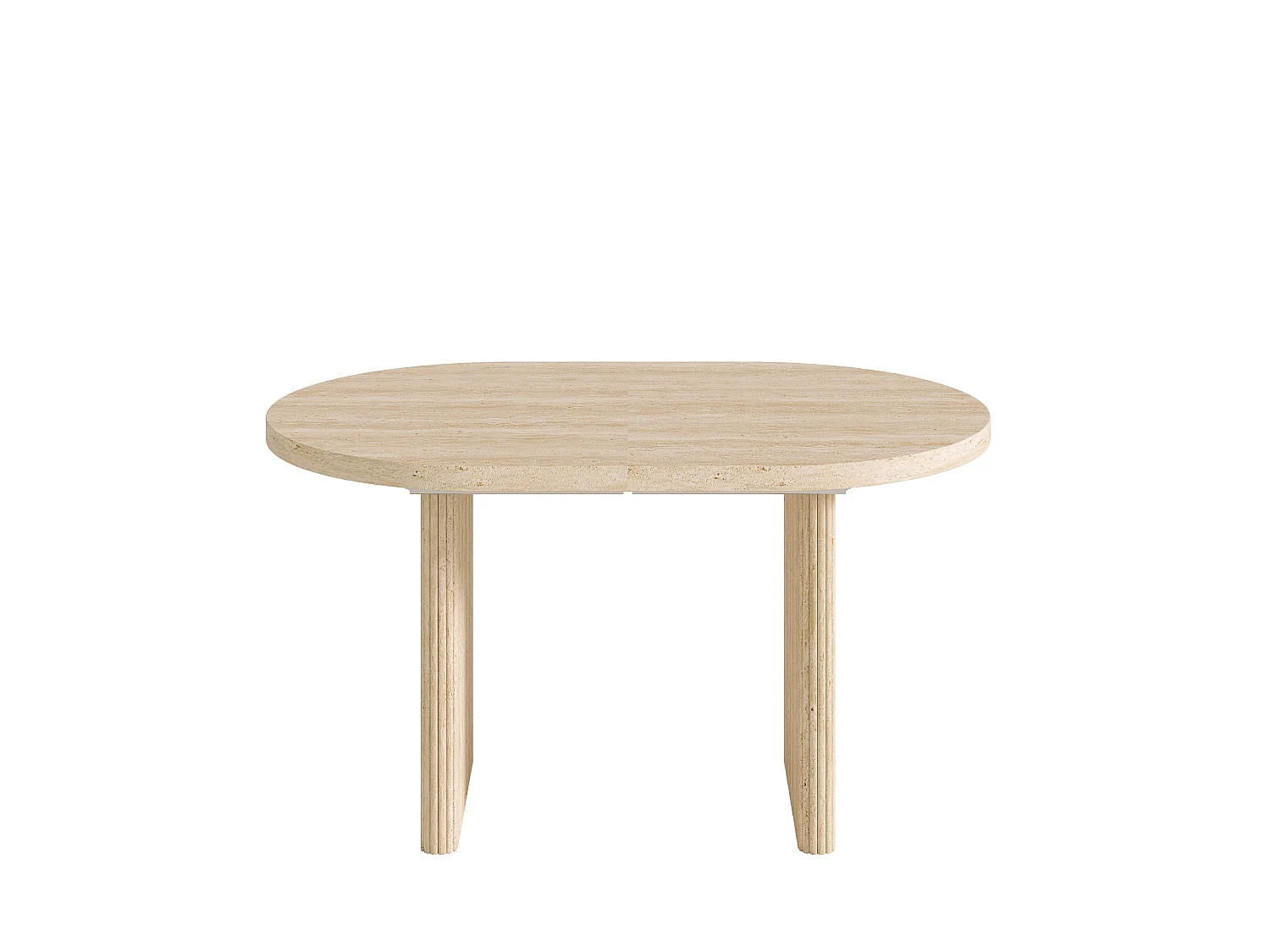 Table à manger extensible 140/200x90cm – Capacité 6 à 8 personnes – Coins arrondis et plateau épais - Finition travertin - Naturel
