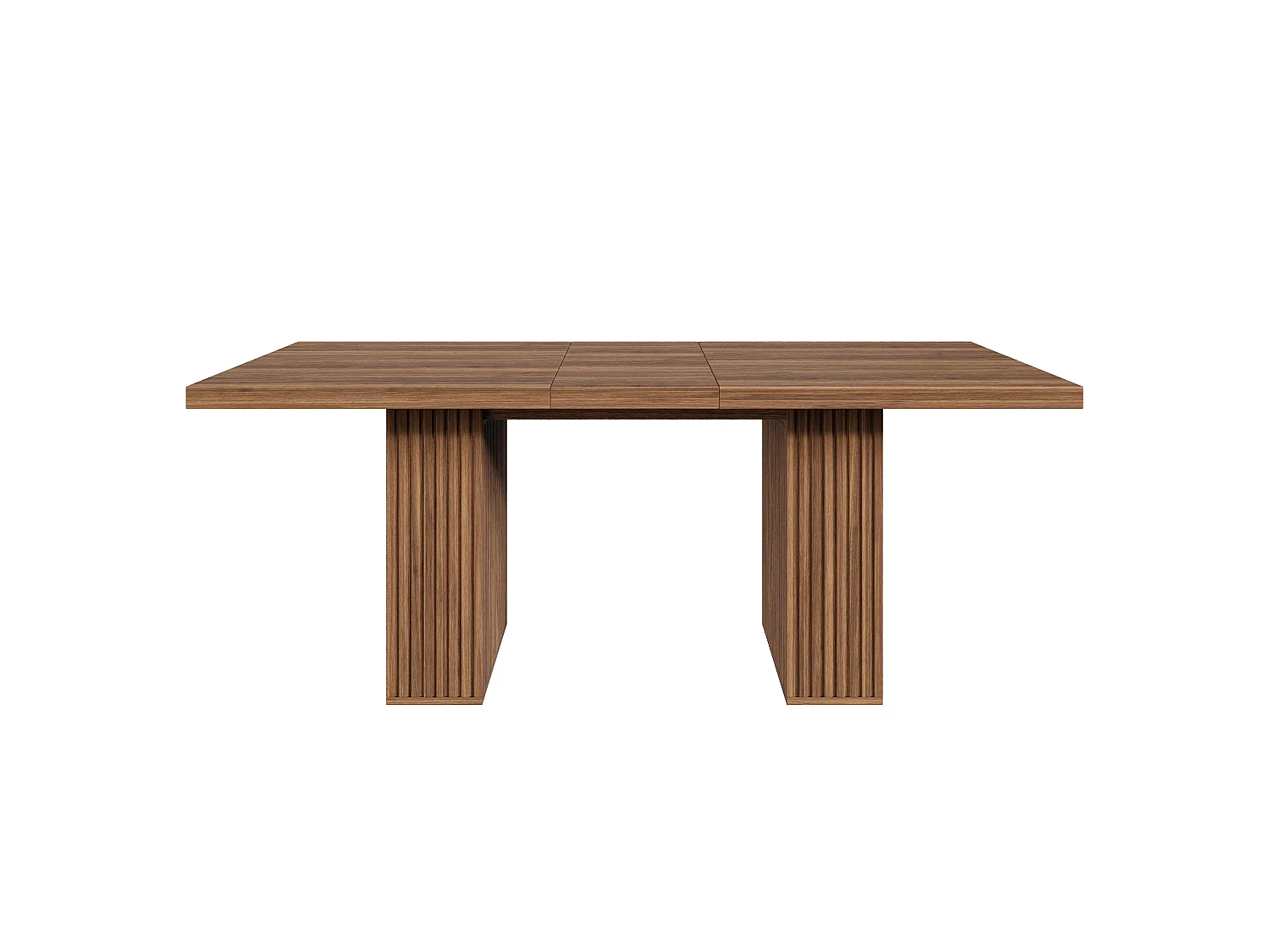 Stół jadalny rozkładany 150/190x90 cm - Pojemność 6 do 8 osób - Wbudowane przechowywanie - Gruby blat - MDF - Brązowy