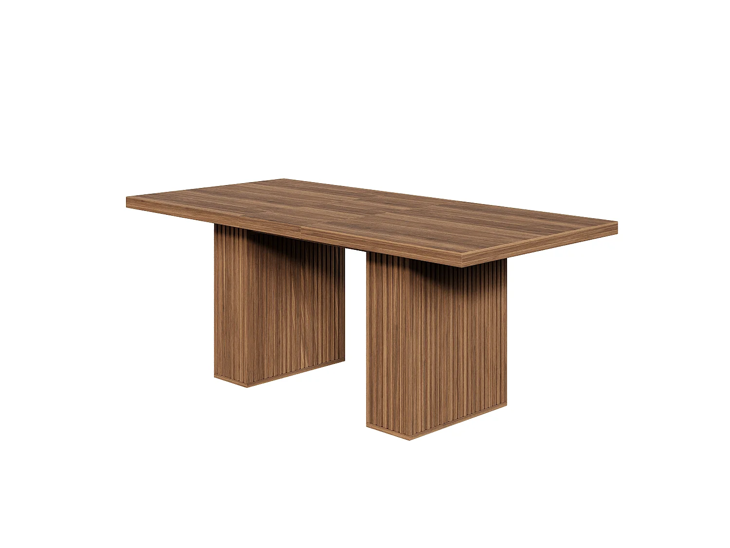 Stół jadalny rozkładany 150/190x90 cm - Pojemność 6 do 8 osób - Wbudowane przechowywanie - Gruby blat - MDF - Brązowy