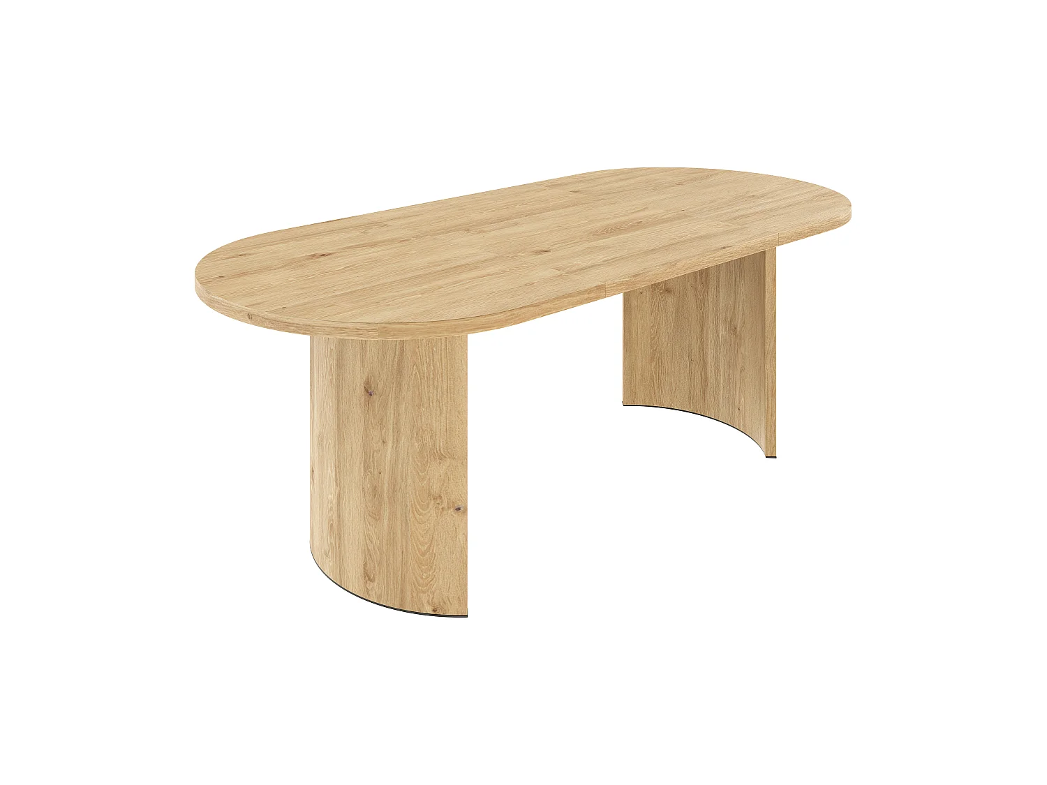 Table à manger  200x90x75 cm - Capacité 6 à 8 personnes - Coins arrondis et plateau épais  - MDF - Naturel