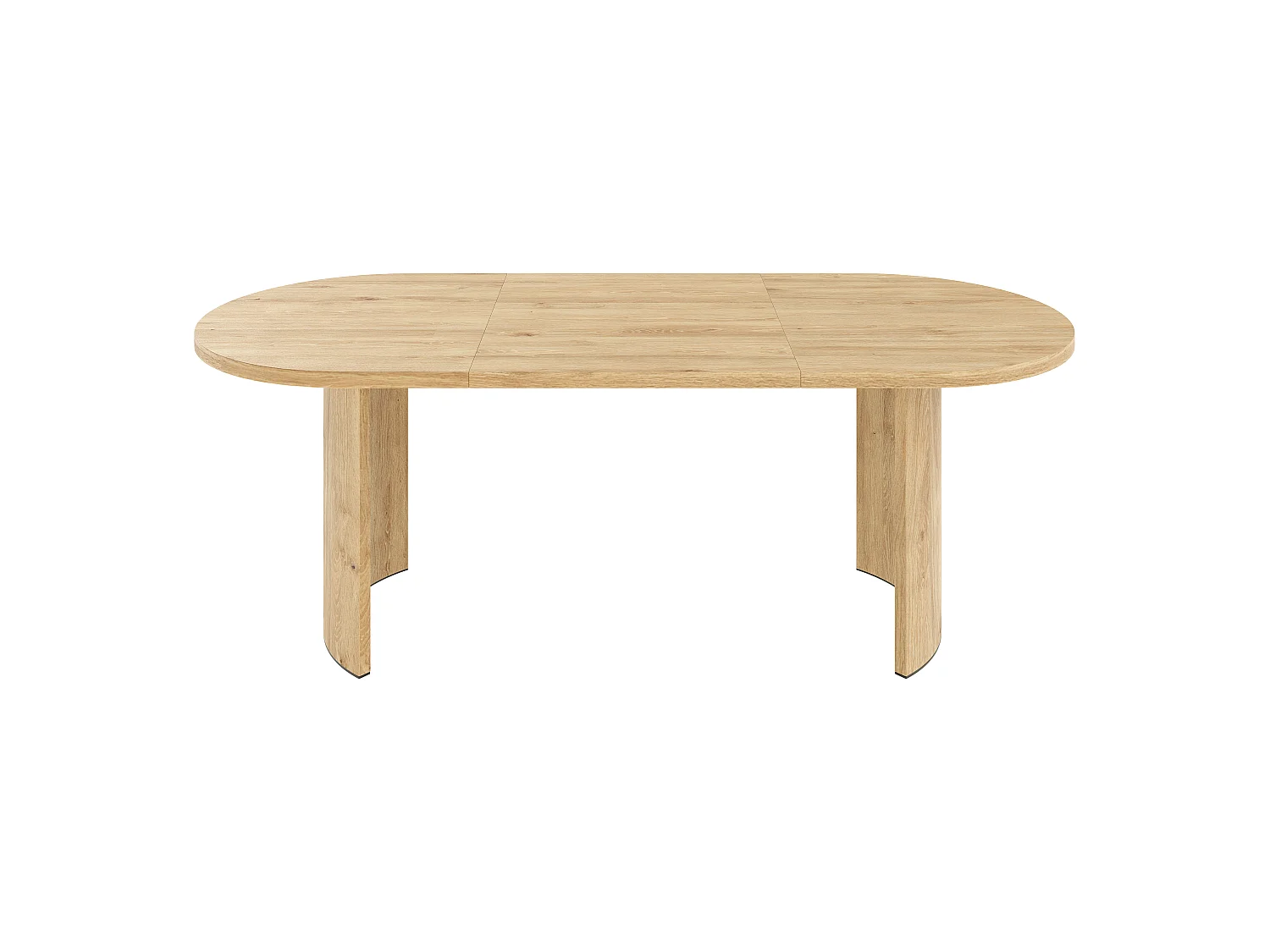 Table à manger  200x90x75 cm - Capacité 6 à 8 personnes - Coins arrondis et plateau épais  - MDF - Naturel