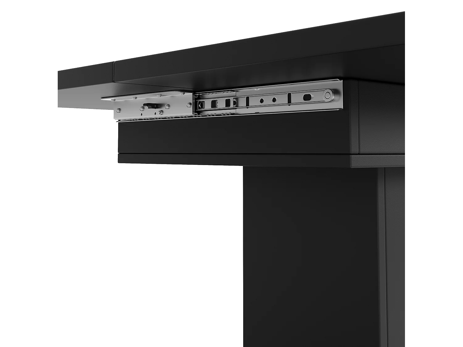 Table à Manger Pliante Extensible 60-120cm - Table Repas Carrée avec Rangement Intégré et Socle Colonne - Noir