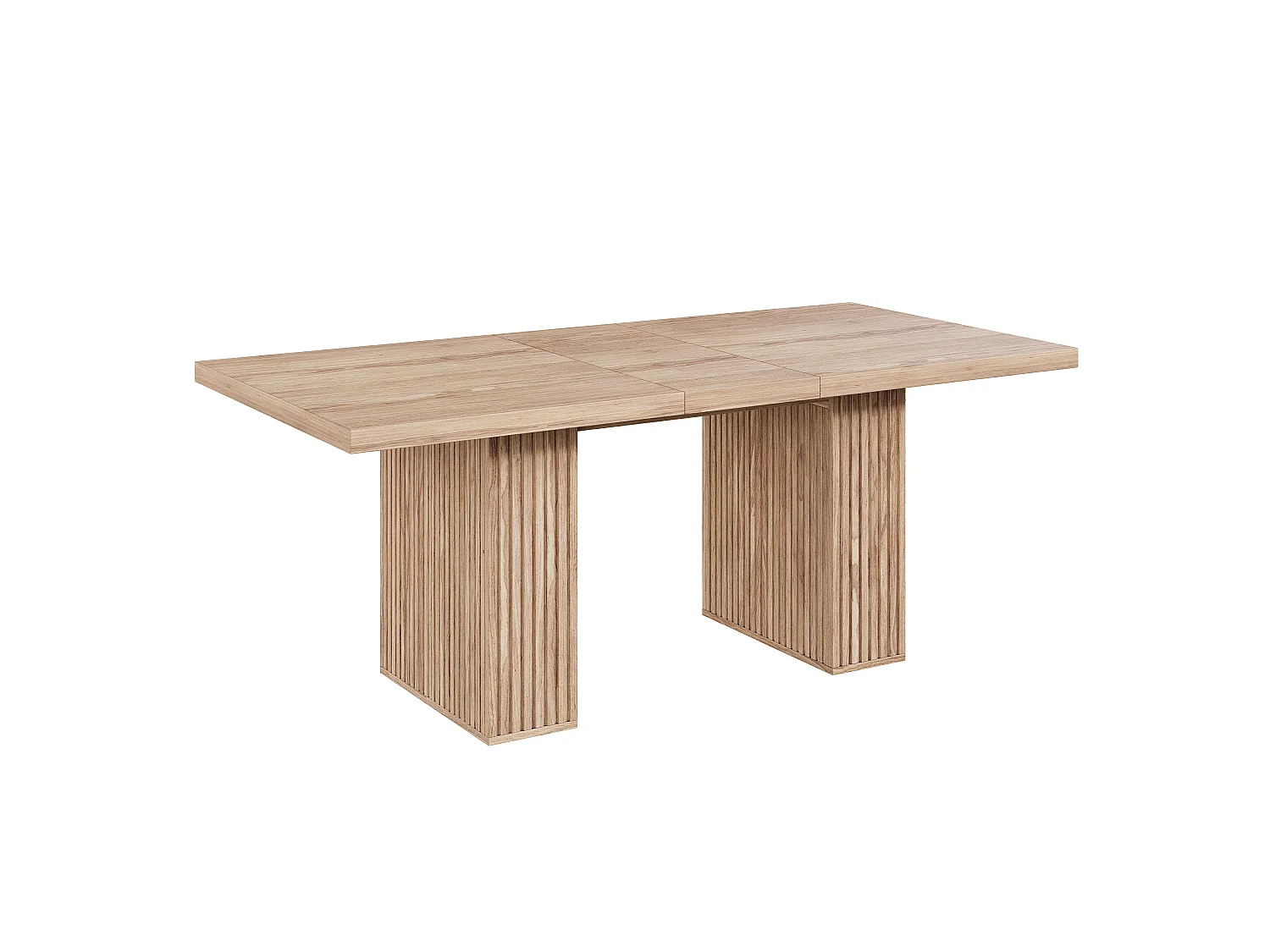 Table à manger extensible 150/190x90 cm - Capacité 6 à 8 personnes - Rangement intégré - Plateau épais - MDF - Naturel