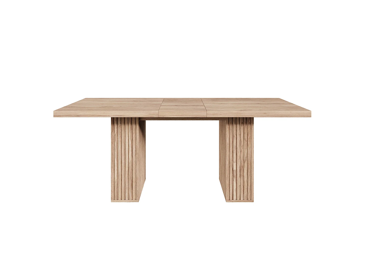 Table à manger extensible 150/190x90 cm - Capacité 6 à 8 personnes - Rangement intégré - Plateau épais - MDF - Naturel