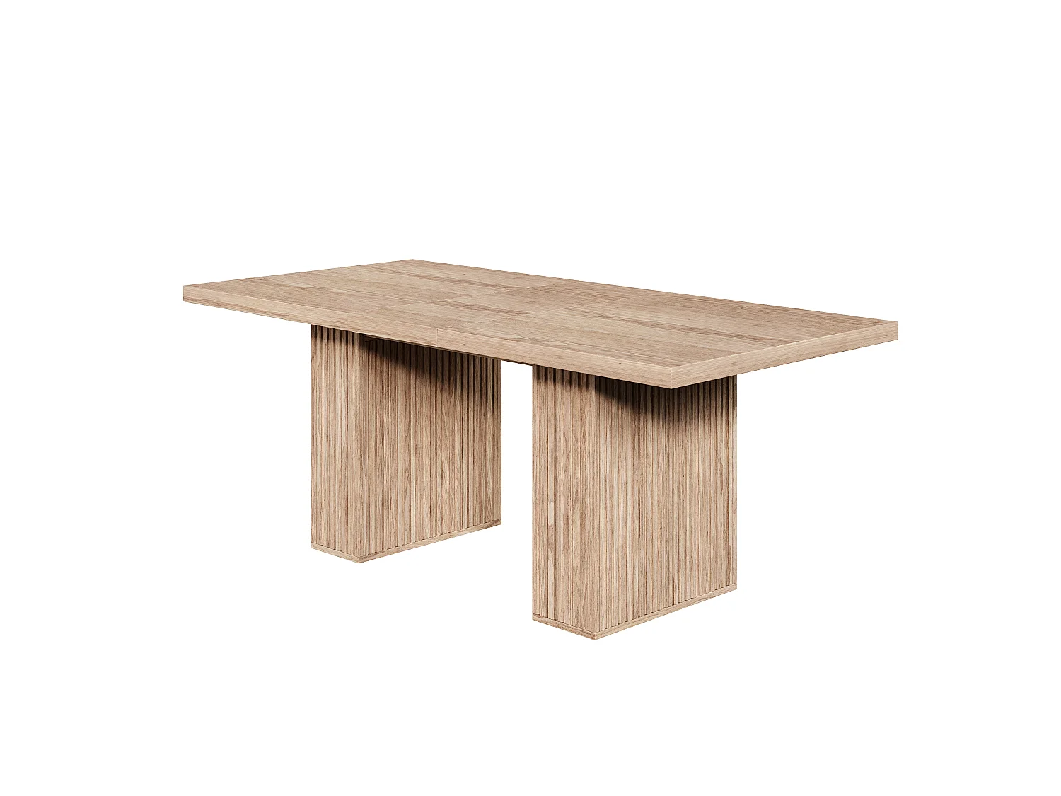 Table à manger extensible 150/190x90 cm - Capacité 6 à 8 personnes - Rangement intégré - Plateau épais - MDF - Naturel