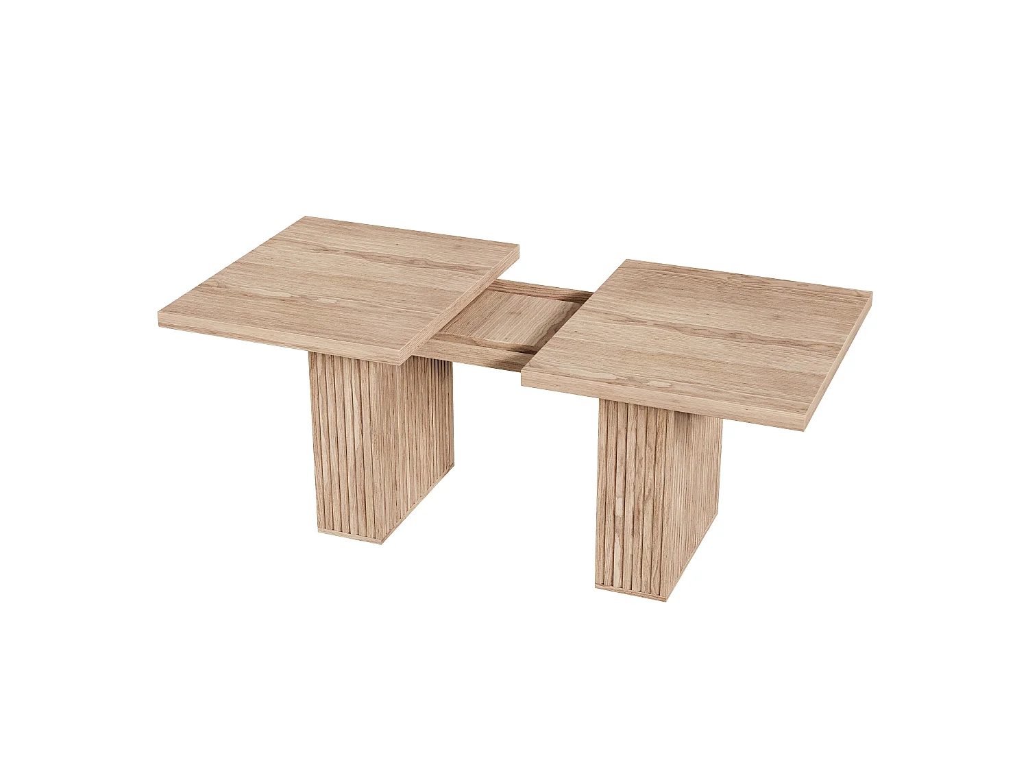 Table à manger extensible 150/190x90 cm - Capacité 6 à 8 personnes - Rangement intégré - Plateau épais - MDF - Naturel