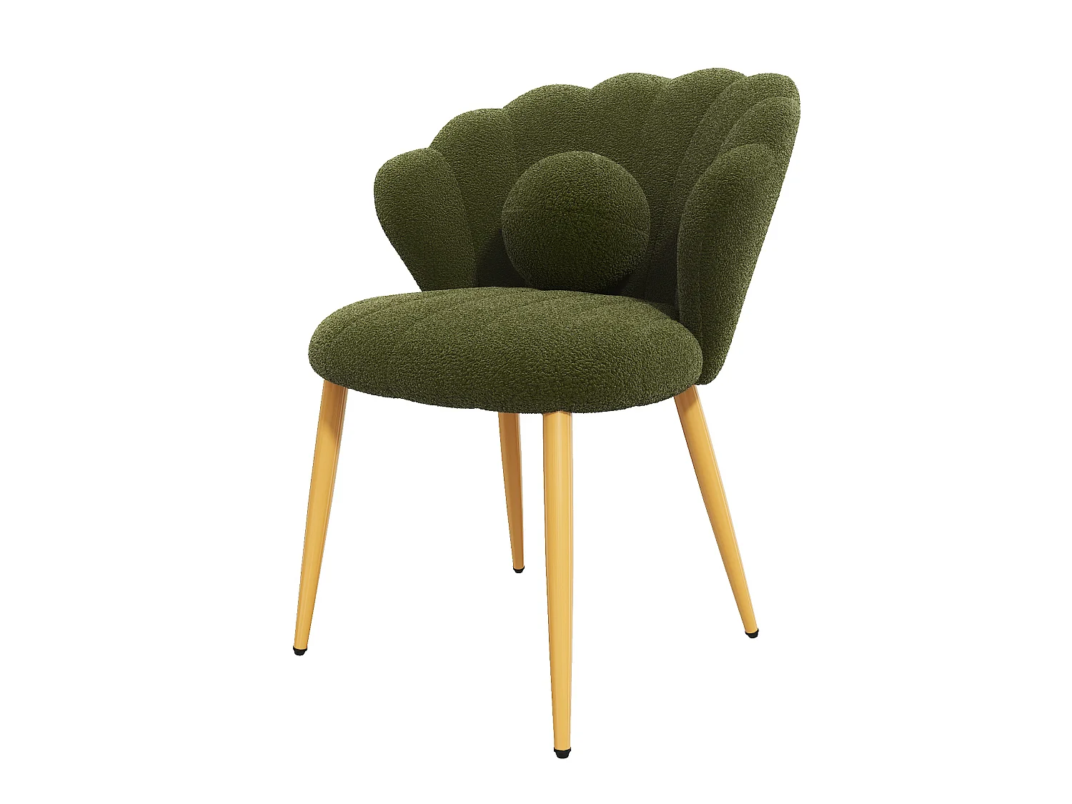 Lot de 2 chaises de salle à manger – Assise rembourrée – Pieds en métal doré – vert