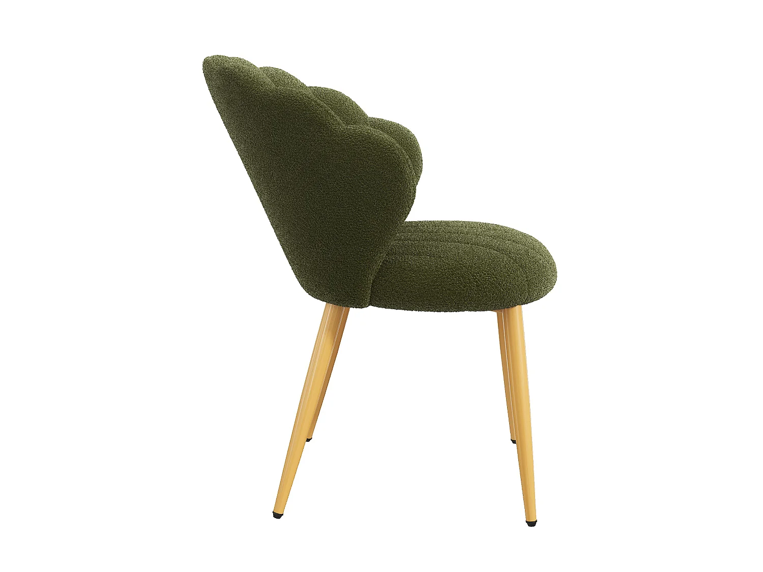 Lot de 2 chaises de salle à manger – Assise rembourrée – Pieds en métal doré – vert
