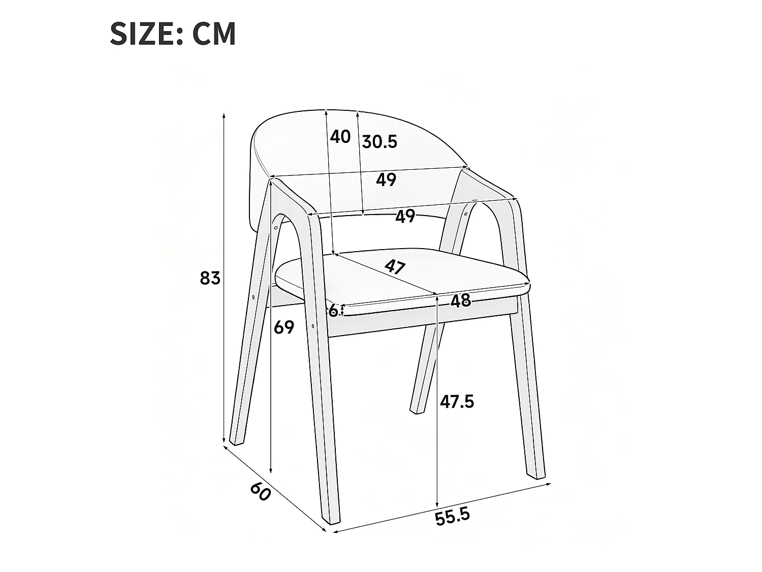 Lot de 2 chaises de salle à manger en bois massif - Confortables et respirantes - Revêtement en lin - Marron et beige avoine