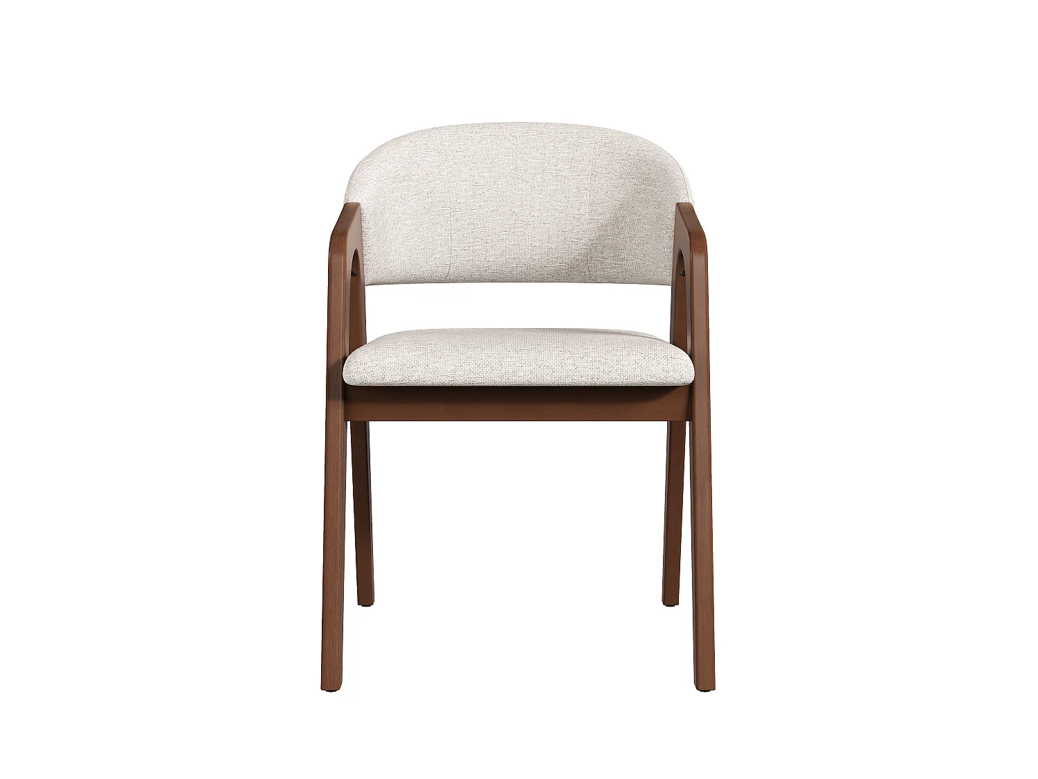 Lot de 2 chaises de salle à manger en bois massif - Confortables et respirantes - Revêtement en lin - Marron et beige avoine