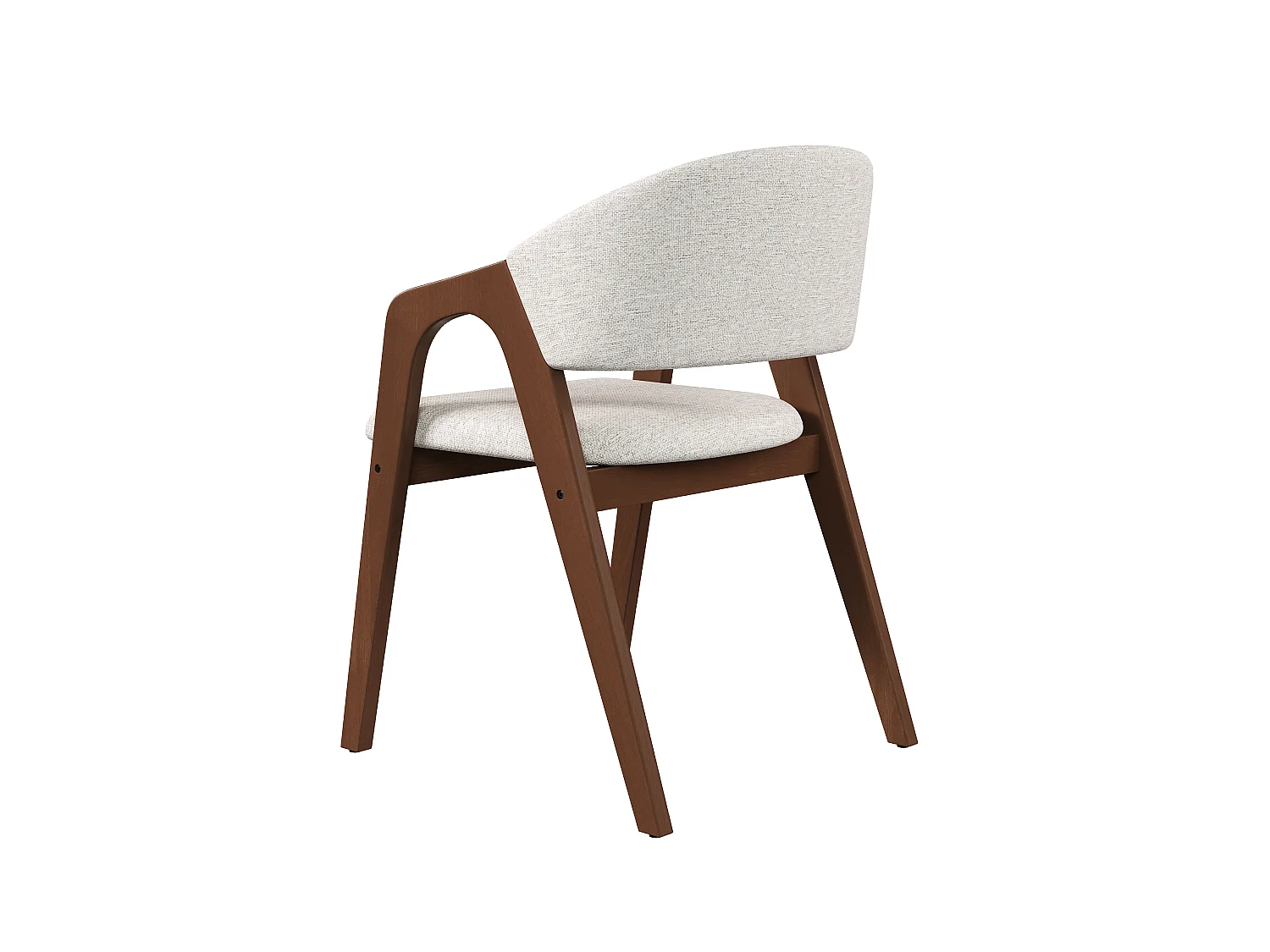 Lot de 2 chaises de salle à manger en bois massif - Confortables et respirantes - Revêtement en lin - Marron et beige avoine