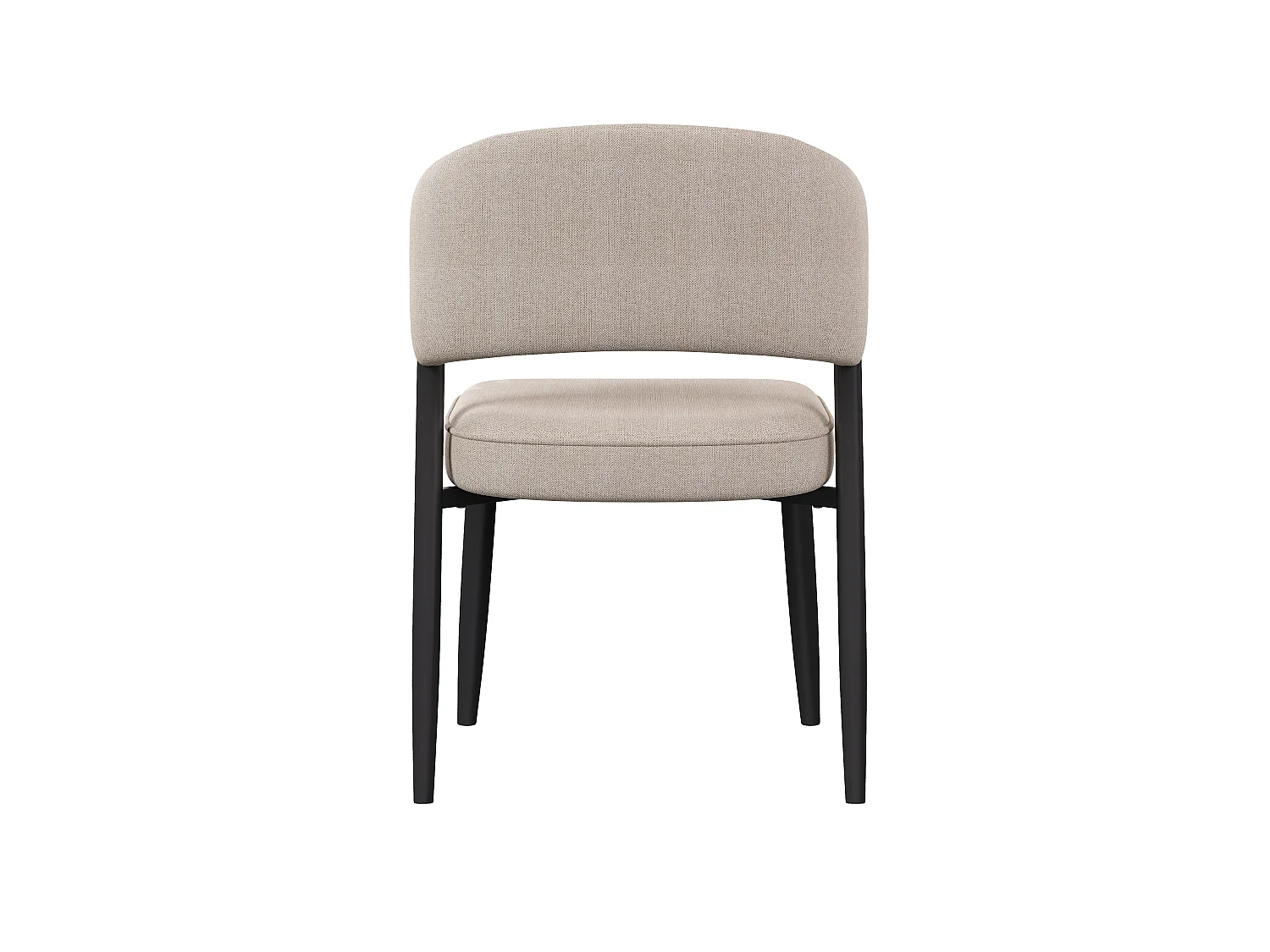 Zestaw 6 krzeseł metalowych - Styl nowoczesny - Tkanina chenille taupe - Nogi metalowe - Czarny + Taupe