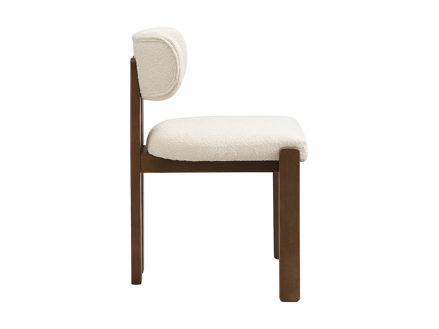 Lot de 2 chaises en bois massif - Style moderne - Dossier confortable - Structure en bois massif - Tissu bouclé - Naturel
