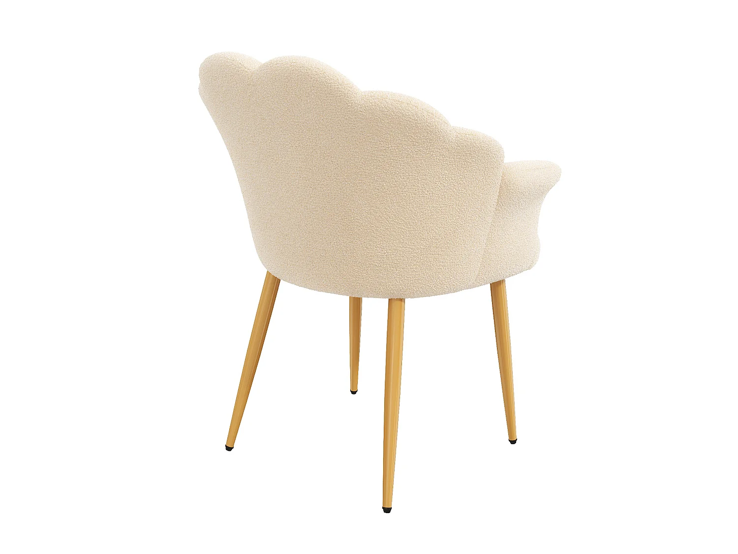 Set van 2 moderne fauteuils – Bekleed – Poten van verguld metaal – Boogvormige rugleuning – beige