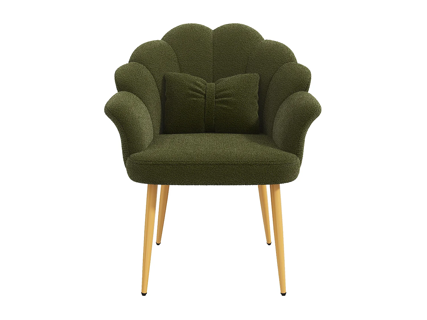 Set van 2 moderne fauteuils – Bekleed – Poten van verguld metaal – Boogvormige rugleuning – groen