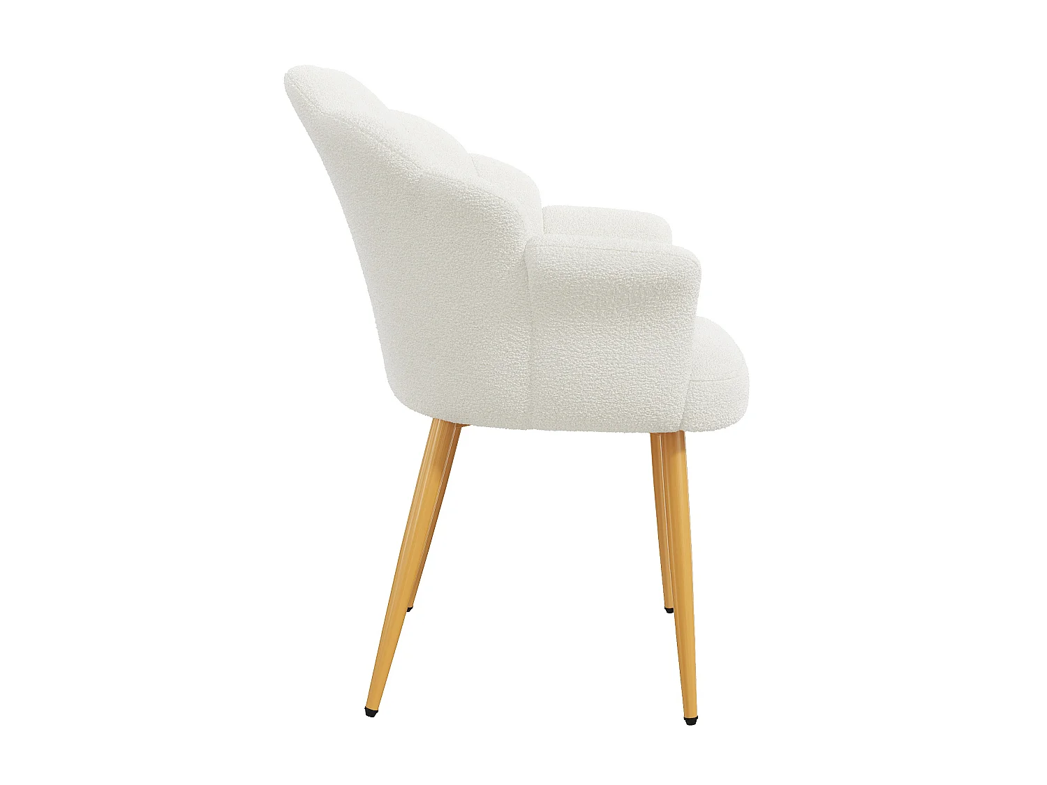 Set van 2 moderne fauteuils – Bekleed – Poten van verguld metaal – Boogvormige rugleuning – wit