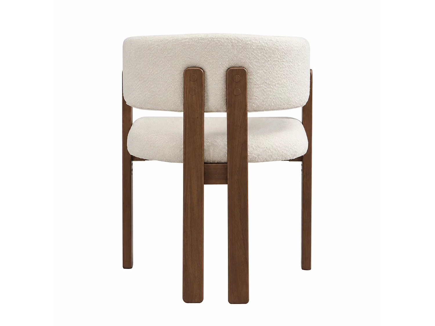 Lot de 2 chaises en bois massif avec accoudoirs - Structure en bois massif - Tissu bouclé - Marron