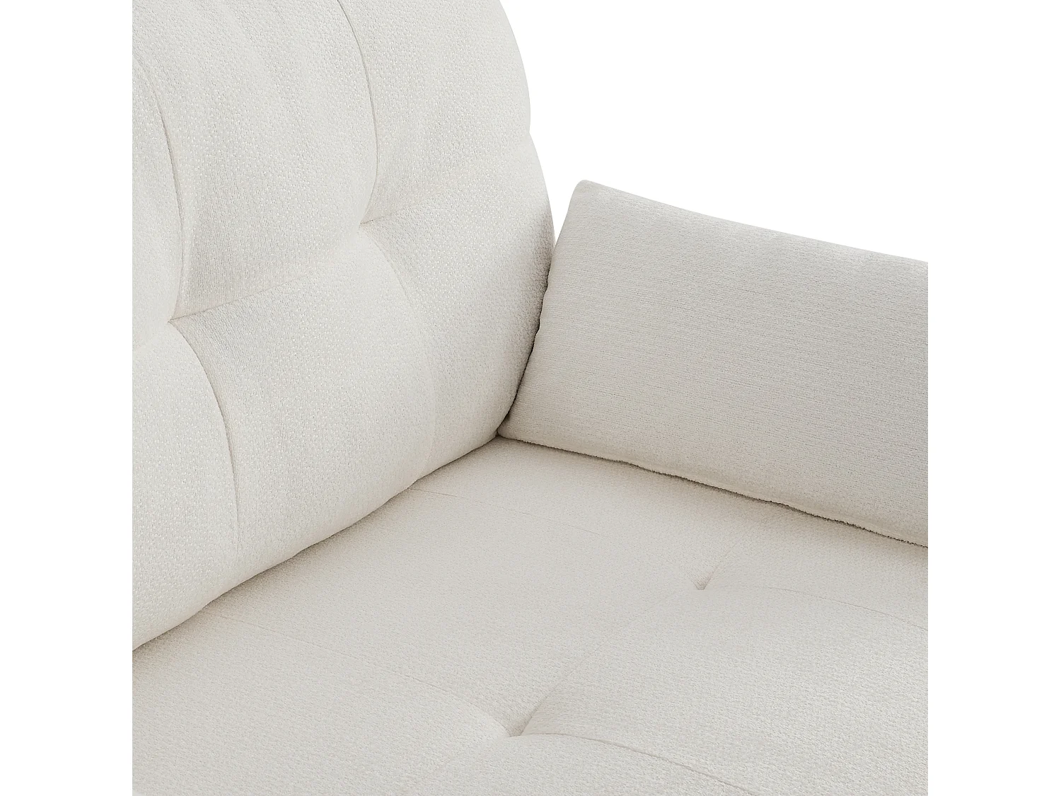 Canapé-lit 2 places convertible - fonction couchage - canapé-lit double gigogne - dossier inclinable 5 positions - tissu chenille - Beige clair