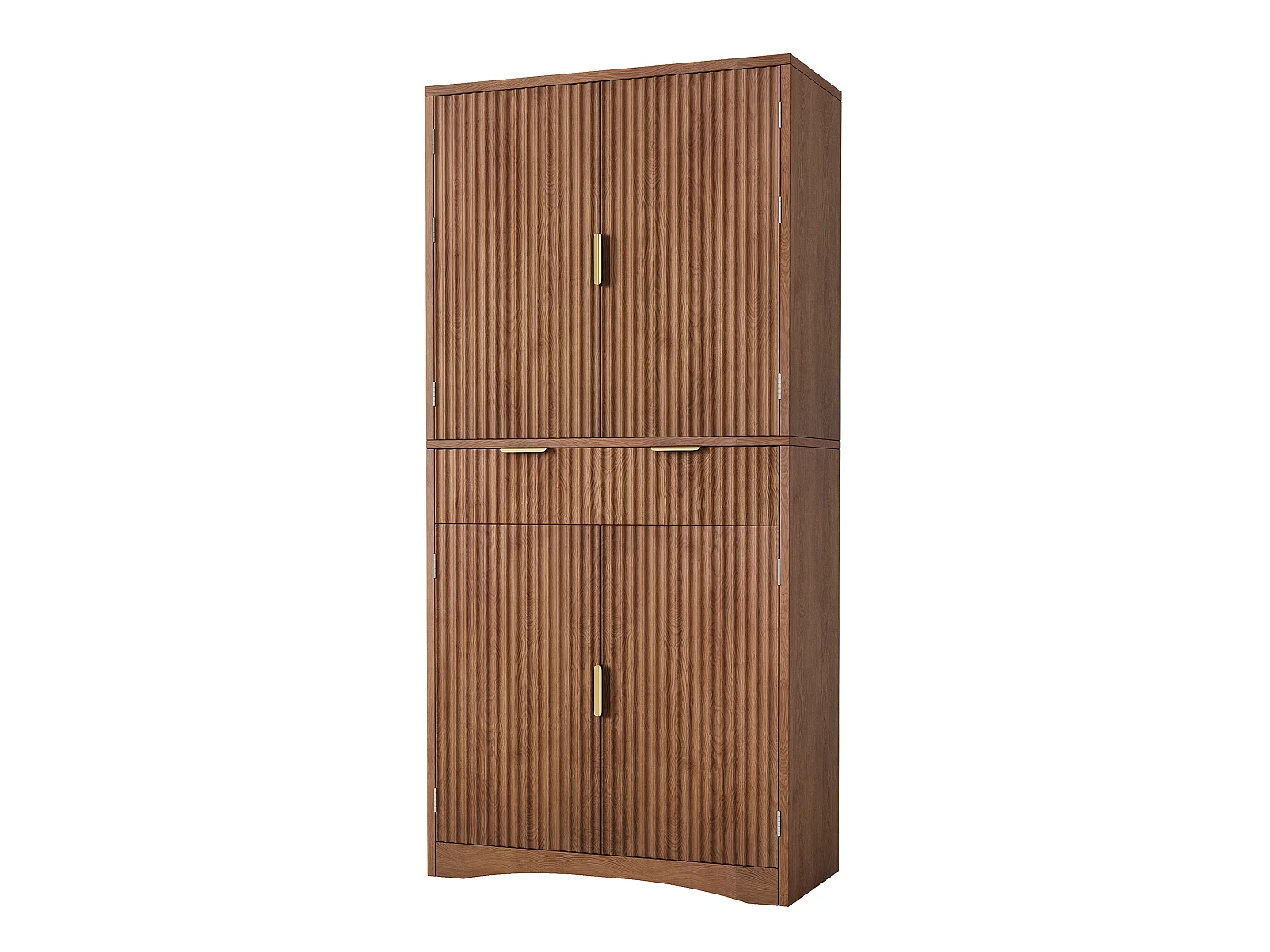 Wysoka szafka, szafa kuchenna 76x40x180cm - Meble do przechowywania z 4 drzwiami i 2 szufladami - Półki w zestawie - Brązowy