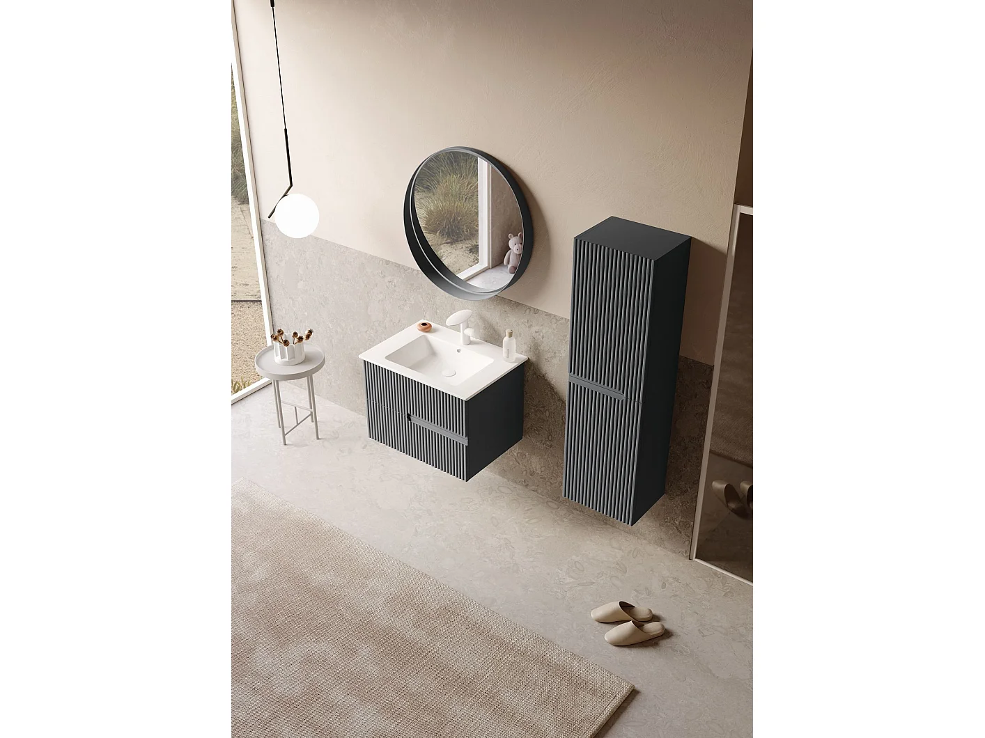 Wastafelmeubel "Moonlight 70 v2" - 71 x 51 x 51 cm - Mat antraciet