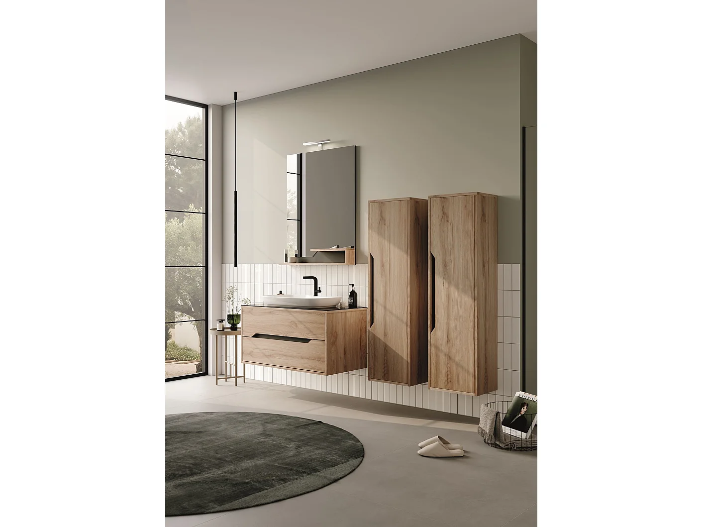 Wastafelmeubel "Galia 100 v2" -  cm - Eiken