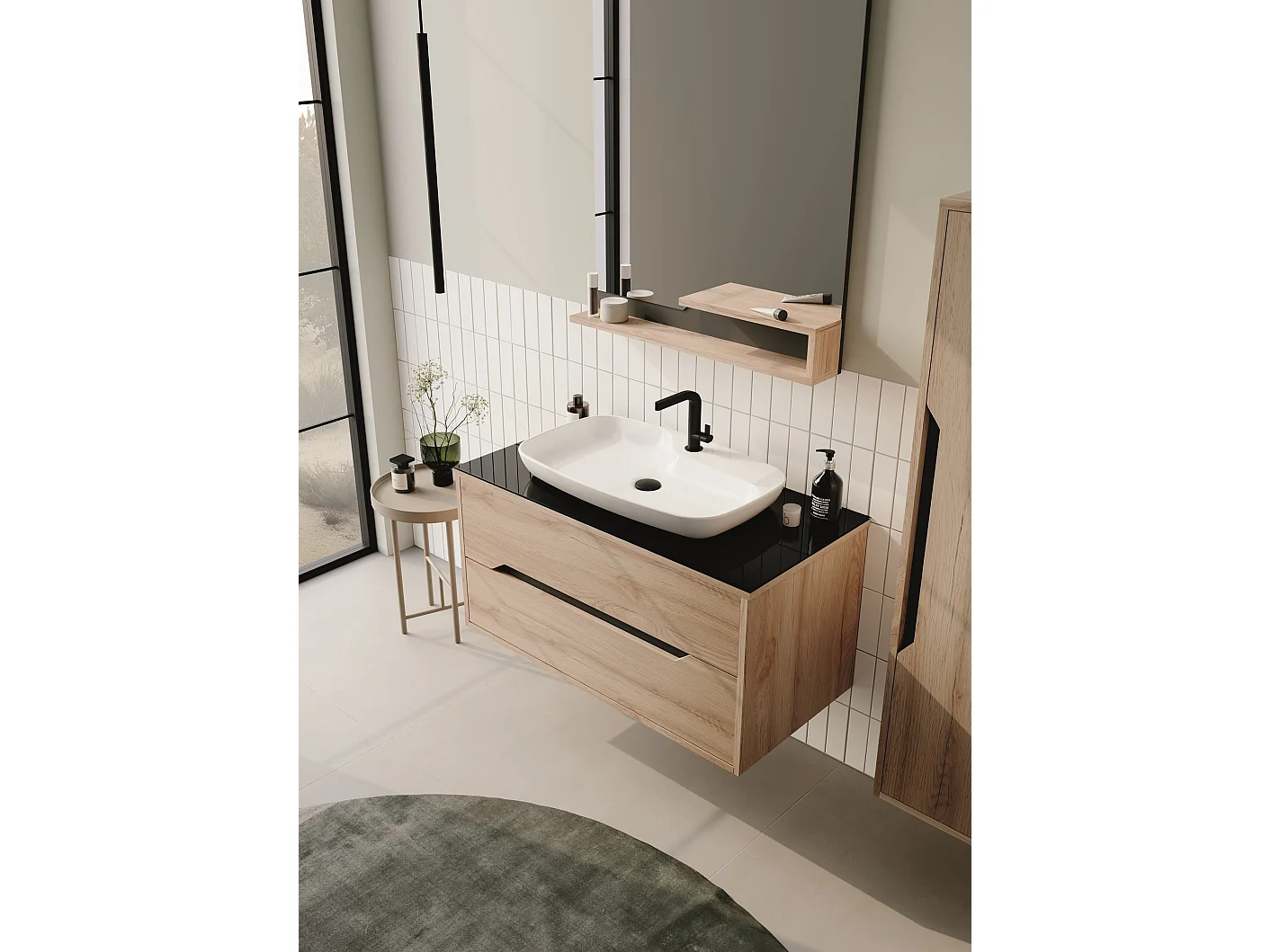 Wastafelmeubel "Galia 100 v2" -  cm - Eiken