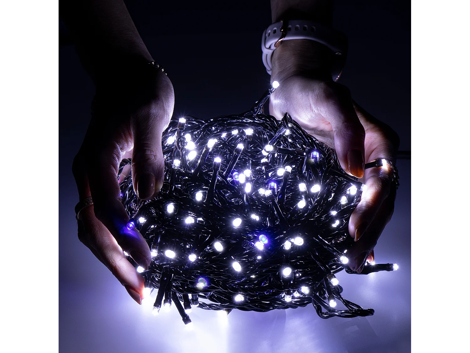 Guirlande lumineuse LED 25,5 m effet flash 300 LED éclairage de Noël