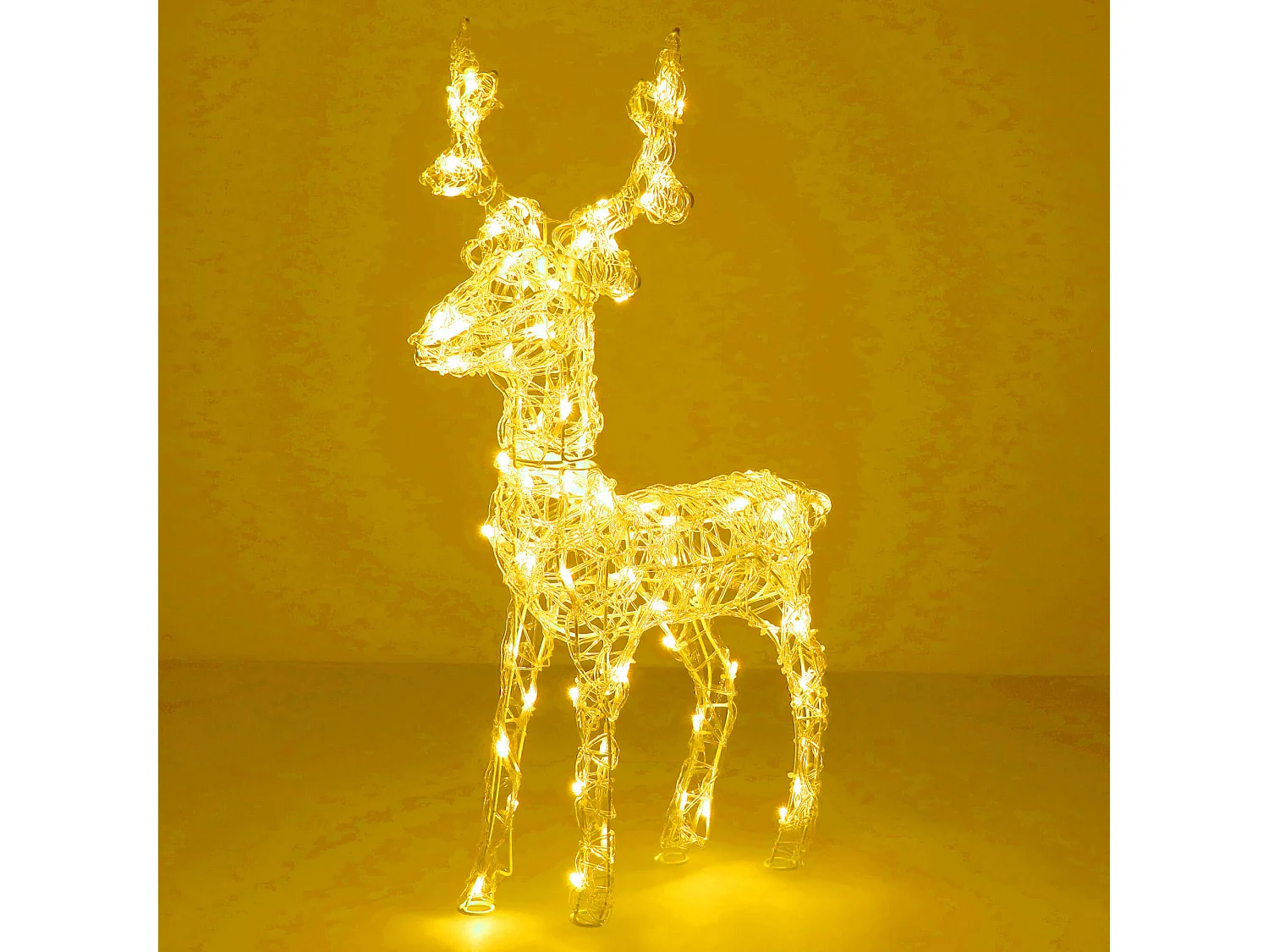 Figurine décorative LED renne debout lumière blanche chaude Noël